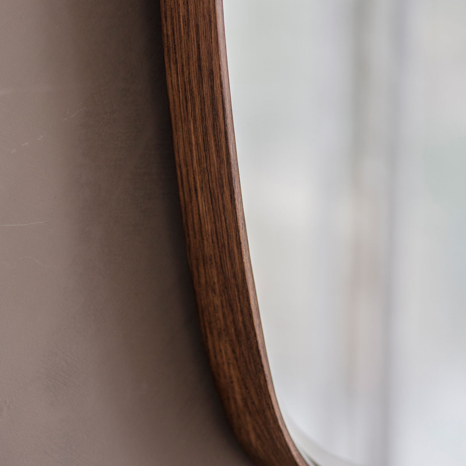 ECHO Walnut Wall Mirror – Solid Wood Bevelled Frame | malletandplane.com
