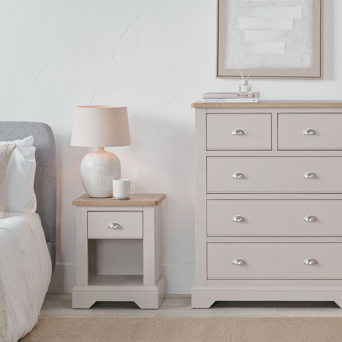 ELDEN Parchment & Oak Bedside Table | malletandplane.com