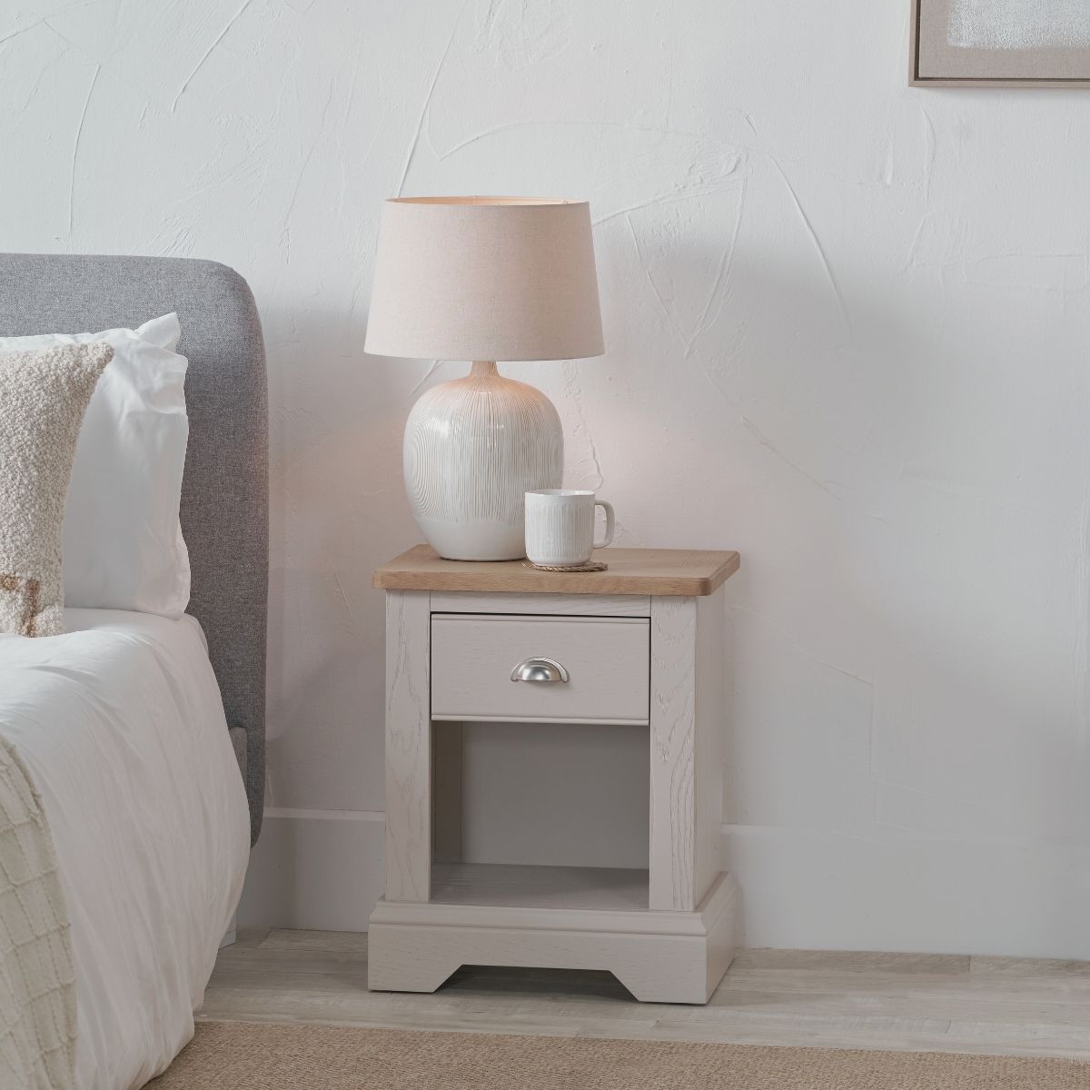 ELDEN Parchment & Oak Bedside Table | malletandplane.com