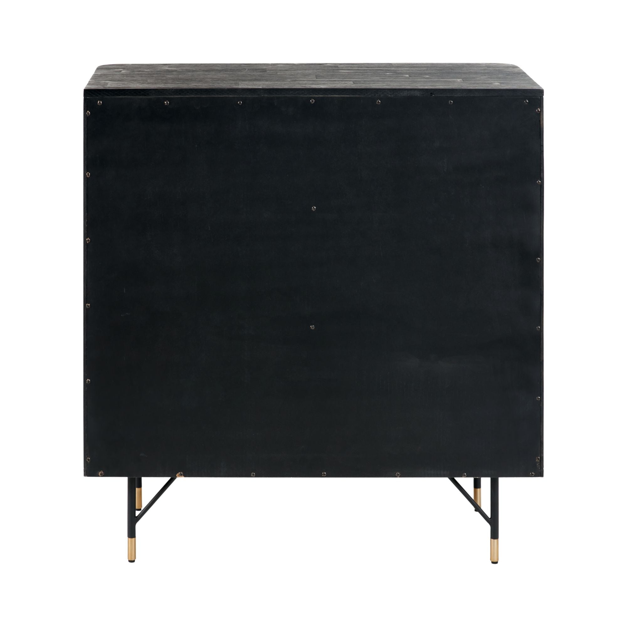 Ersta black acacia and natural woven rattan chest of drawers | malletandplane.com