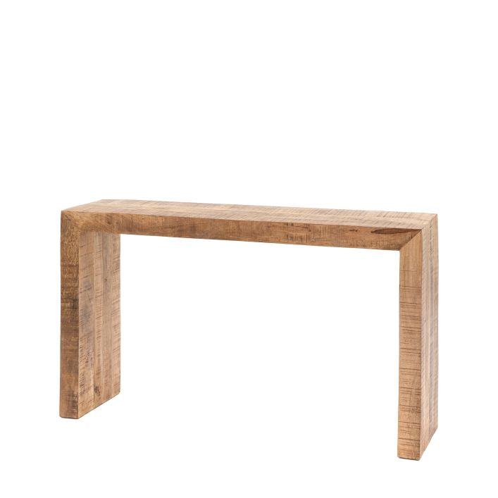 Quincy rustic mango console table in natural finish | malletandplane.com