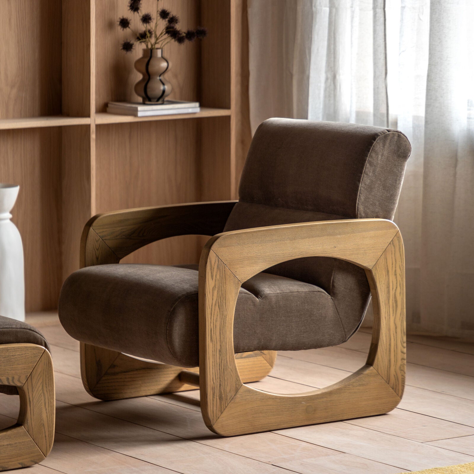 Marco Armchair in Verona Sepia Fabric | Bedroom & Reading Chair