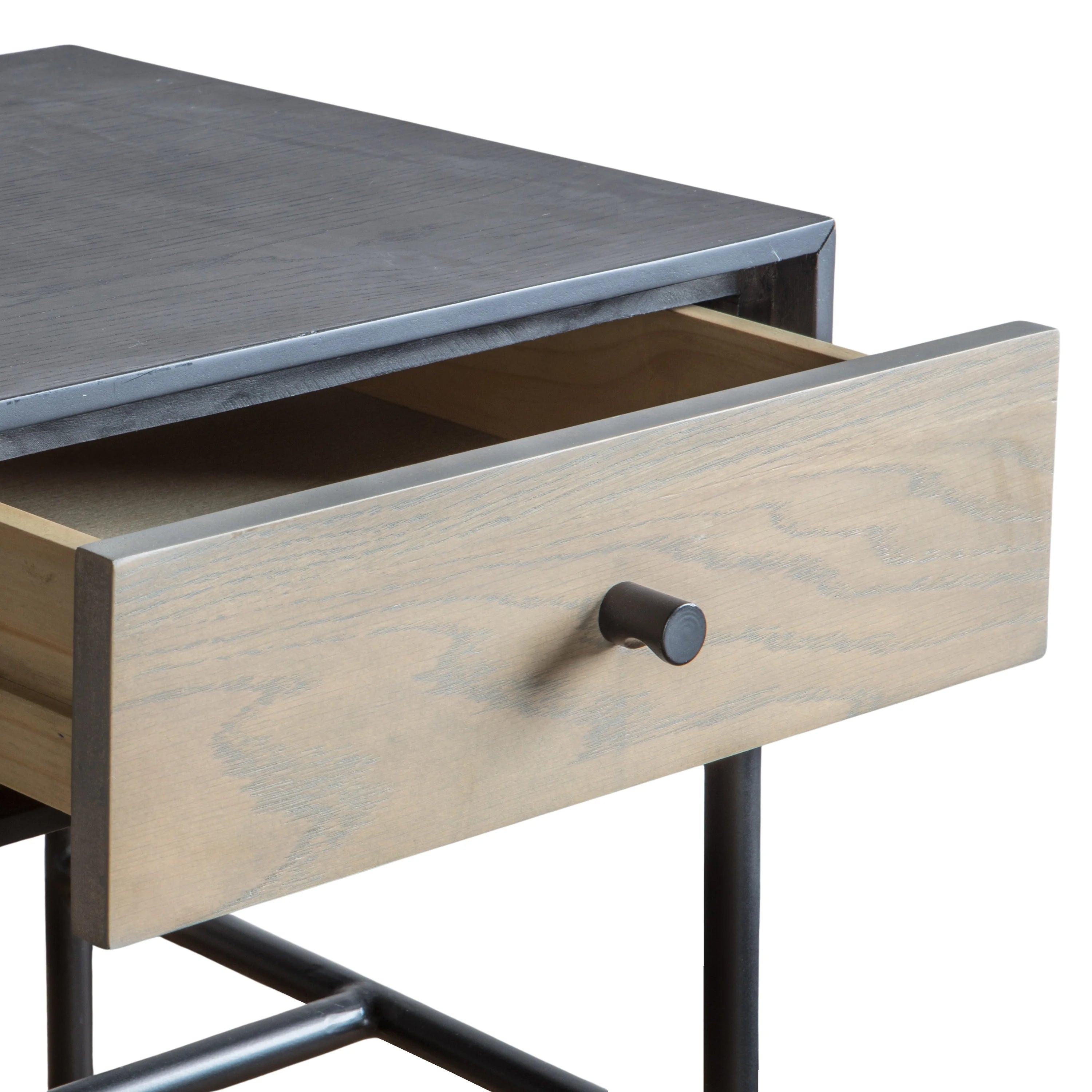 Kenton black oak 1 drawer bedside table