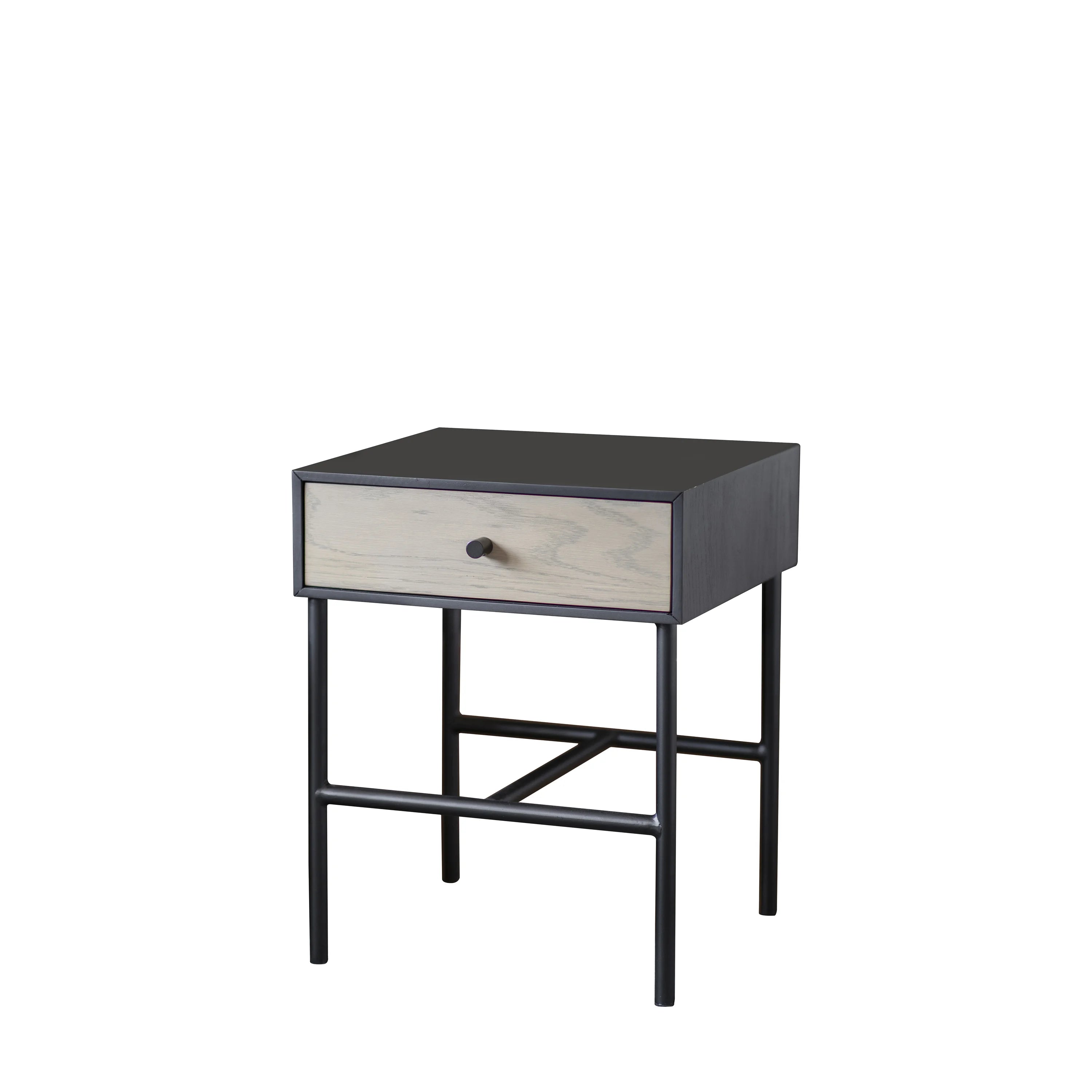 Kenton black oak 1 drawer bedside table