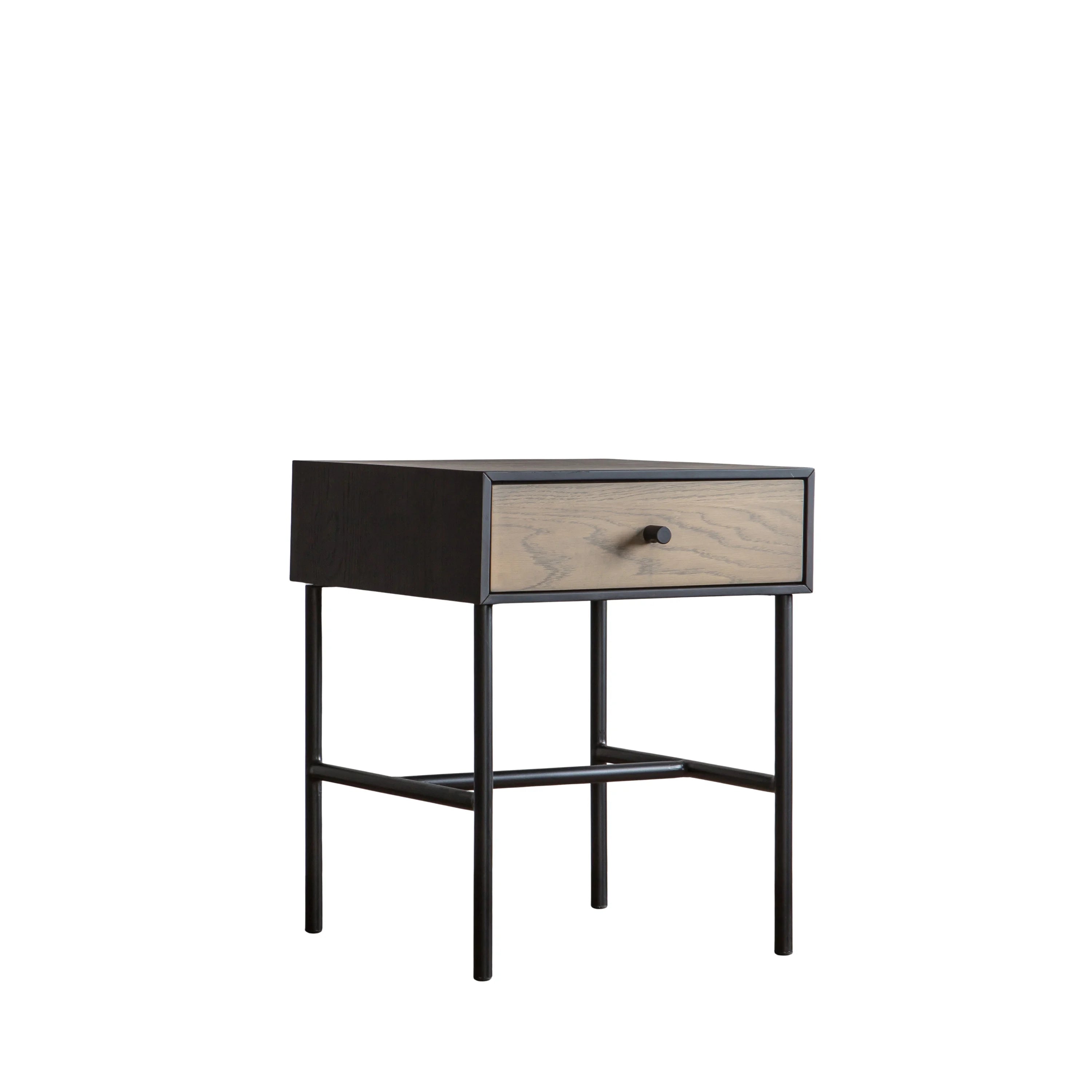 Kenton black oak 1 drawer bedside table