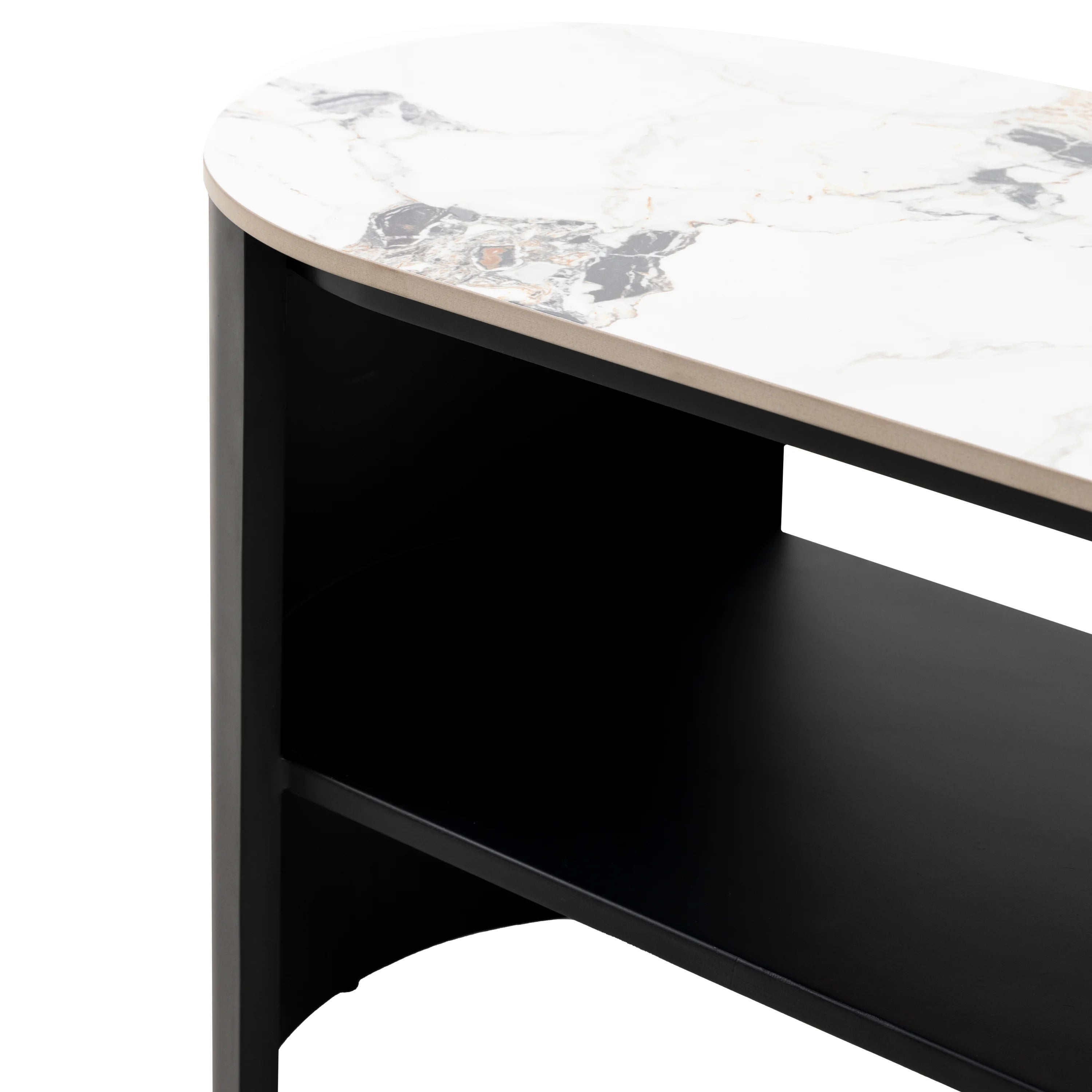 Marzio 140cm TV Unit – Sintered Stone Top – Black Media Stand