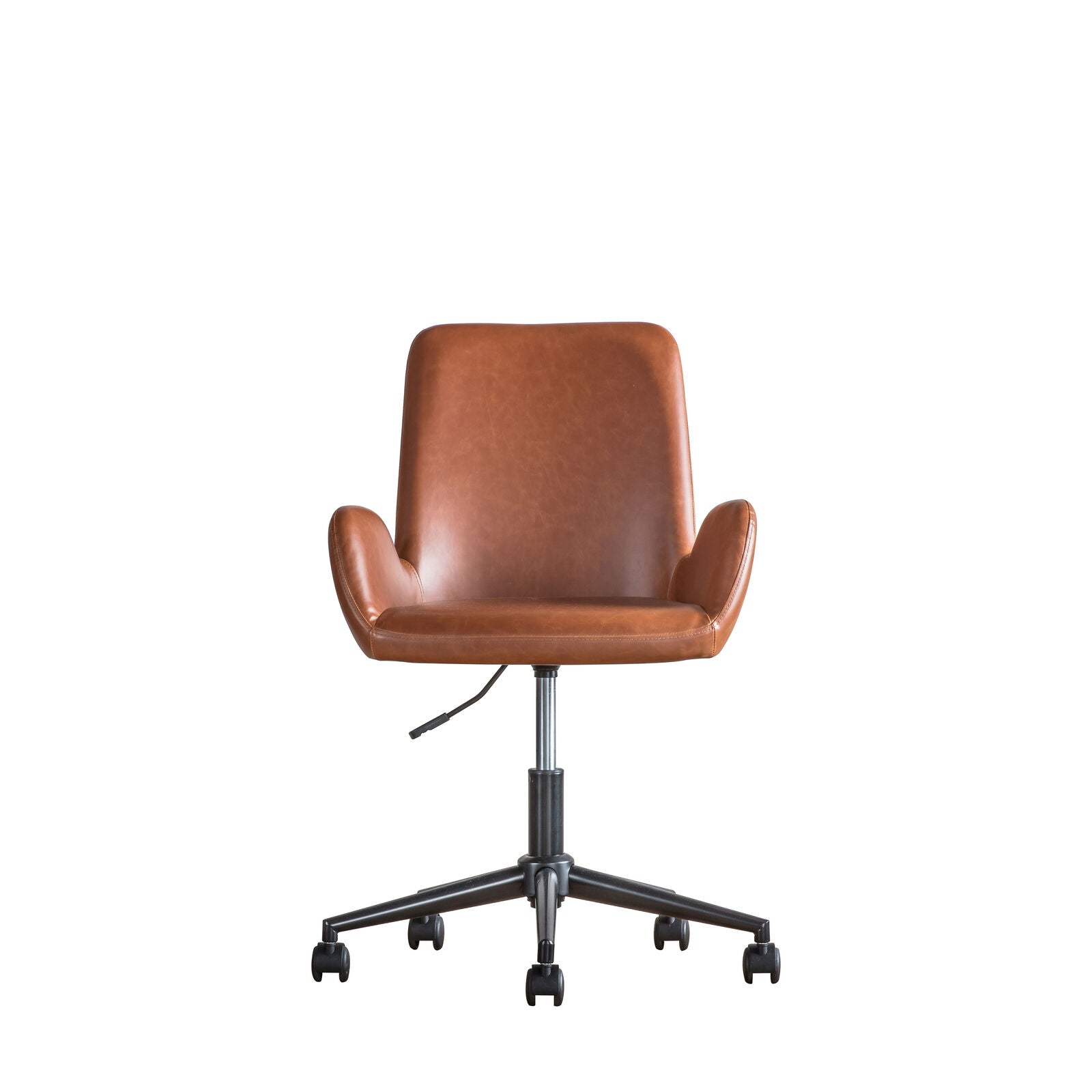 Dawson brown faux leather adjustable swivel chair | malletandplane.com