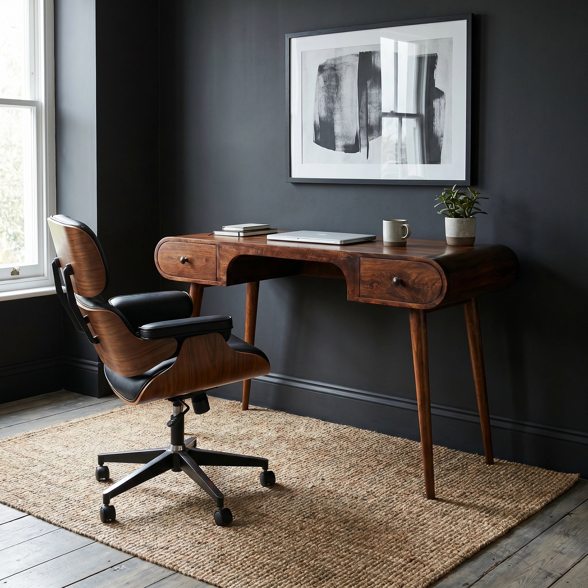 Solid Wood Writing Desk with Drawers | Greenwich Desk