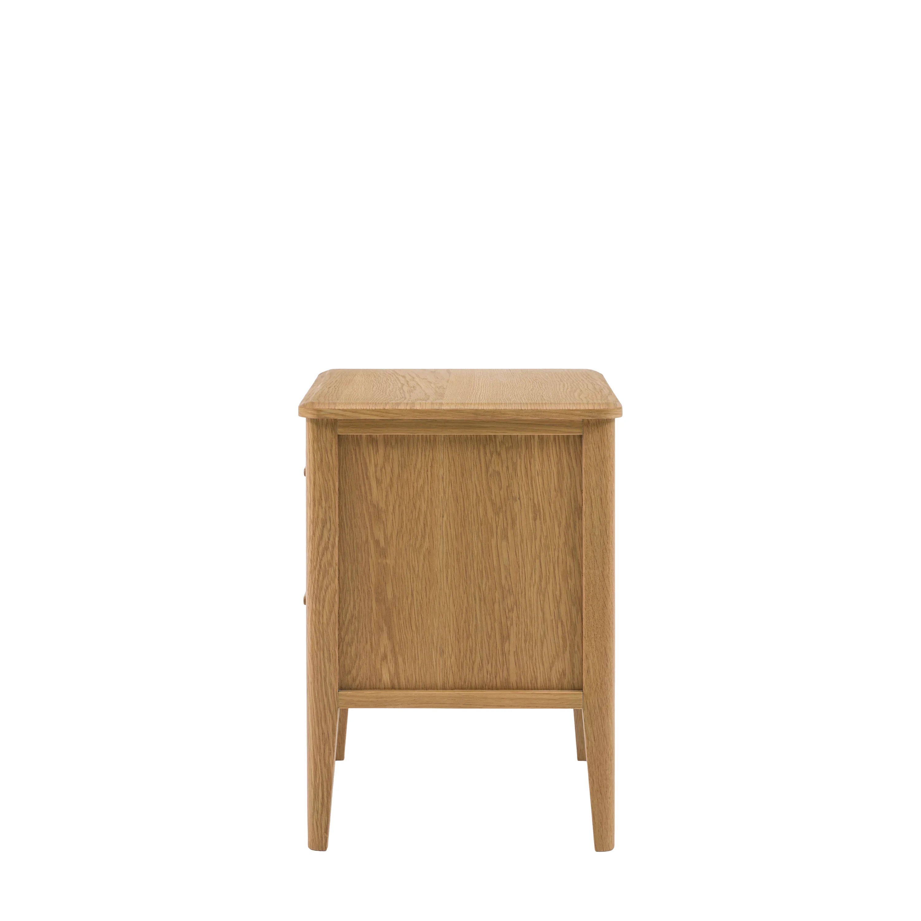 Hampton Bedside Table 40cm – Natural Finish 2 Drawer