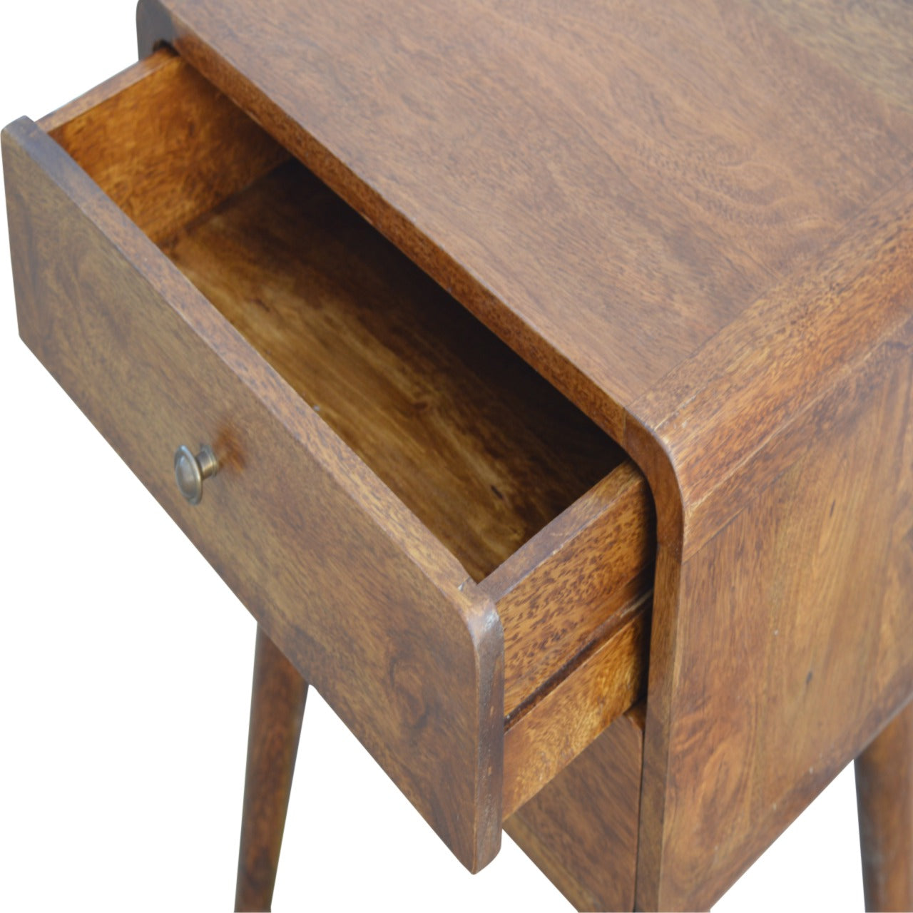 Century 2 Drawer Solid Wood Standard Bedside Table in Deep Chestnut Finish  | malletandplane.com