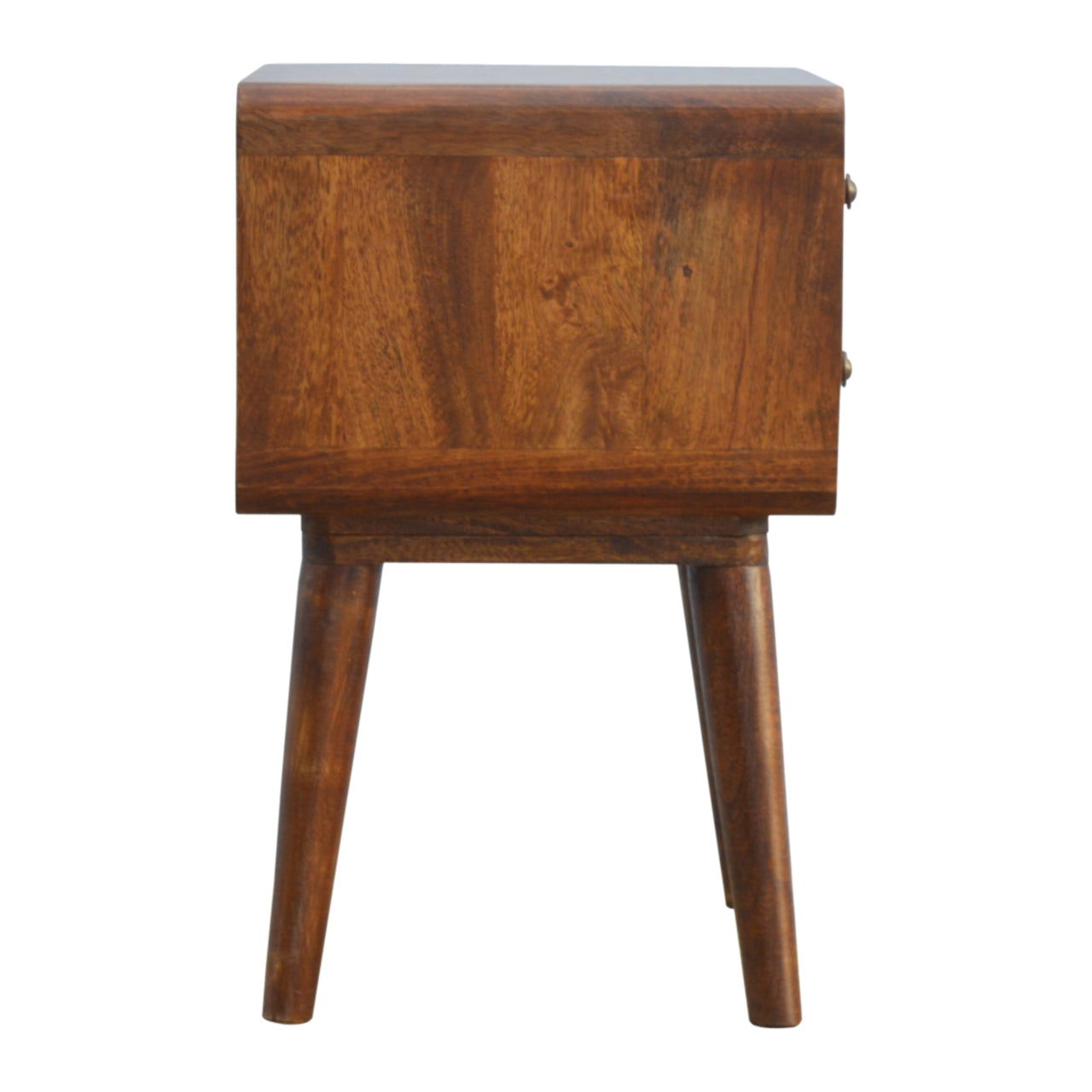 Century 2 Drawer Solid Wood Standard Bedside Table in Deep Chestnut Finish  | malletandplane.com