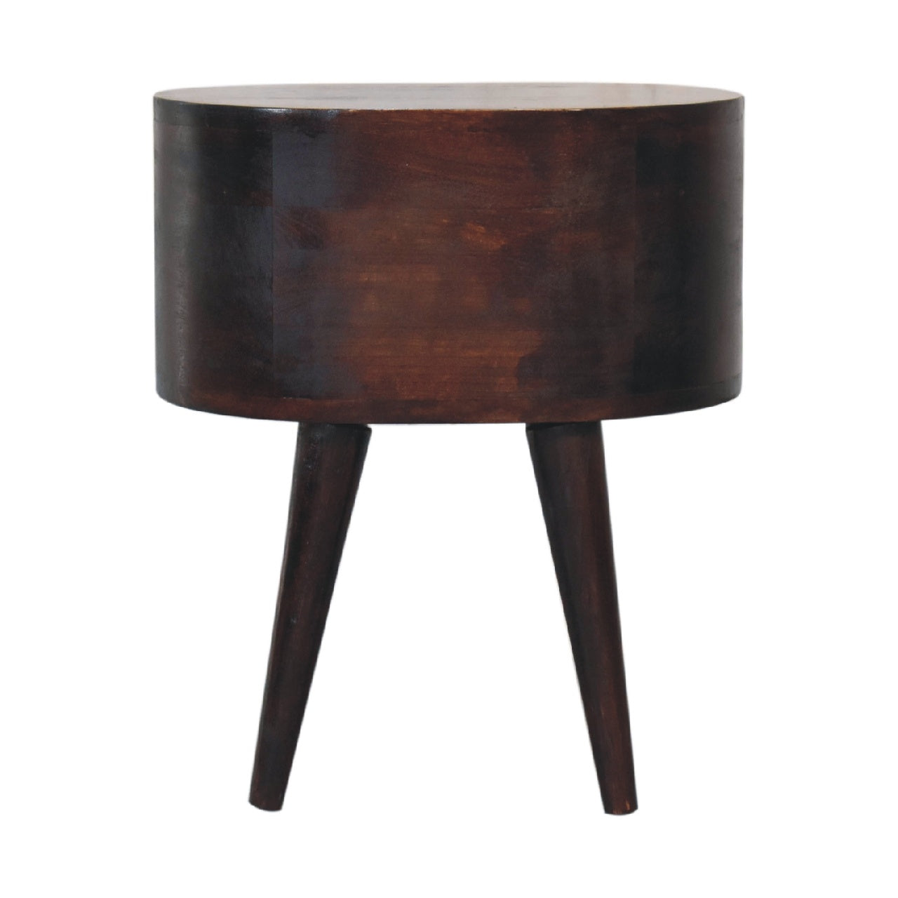 REGENT Walnut Rounded Bedside Table – 2 Drawers