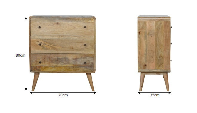 Modal Handmade solid wood chest of 3 drawers in an oak-ish natural finish | malletandplane.com