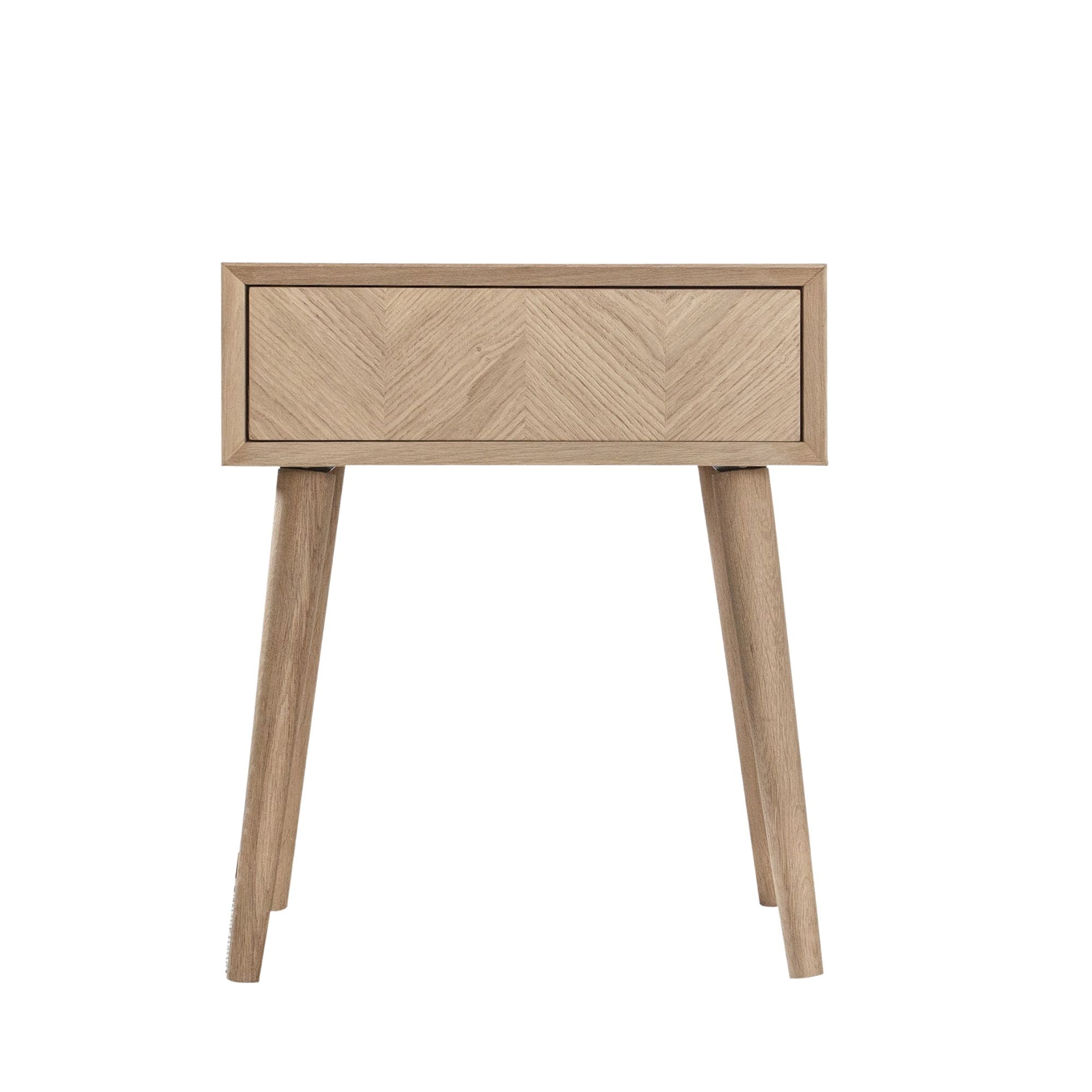 Jakob 1 drawer bedside table in light oak | malletandplane.com