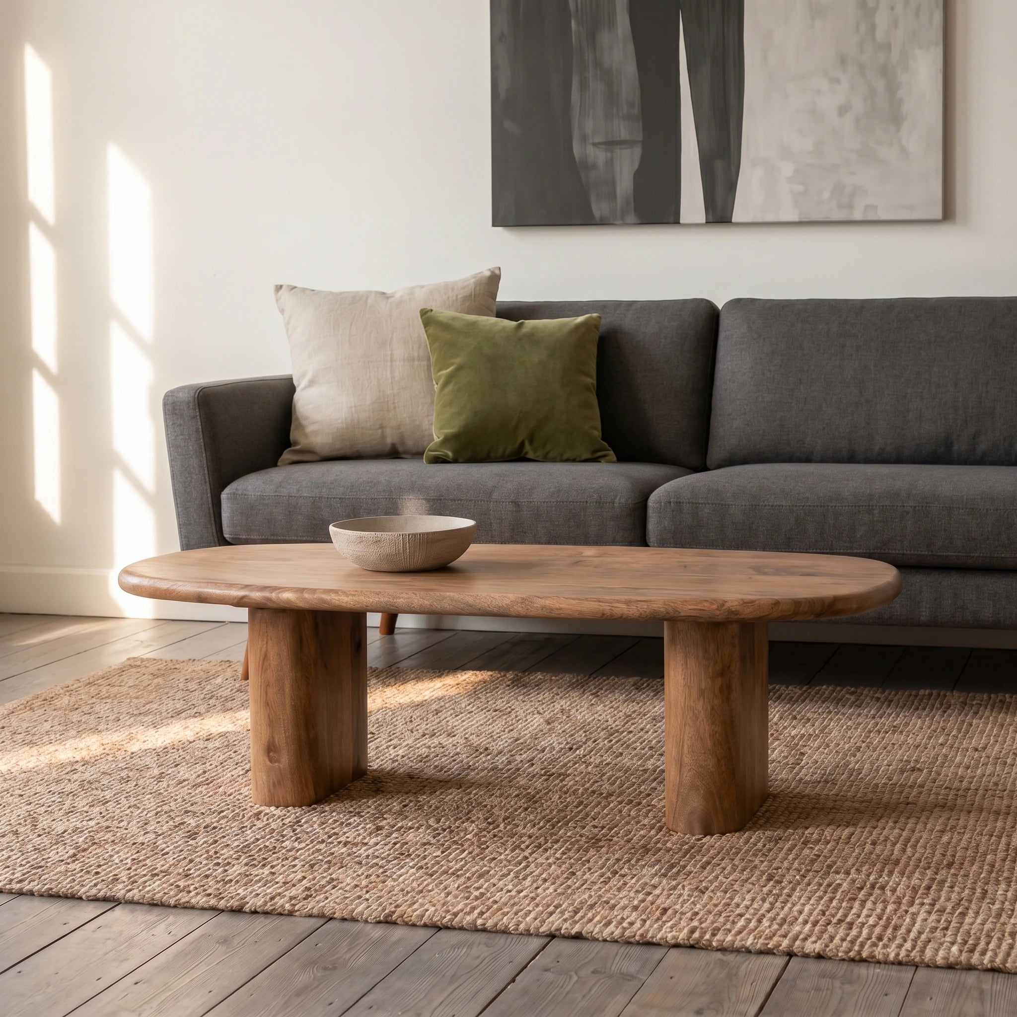 Jasper organically shaped chunky mango wood coffee table