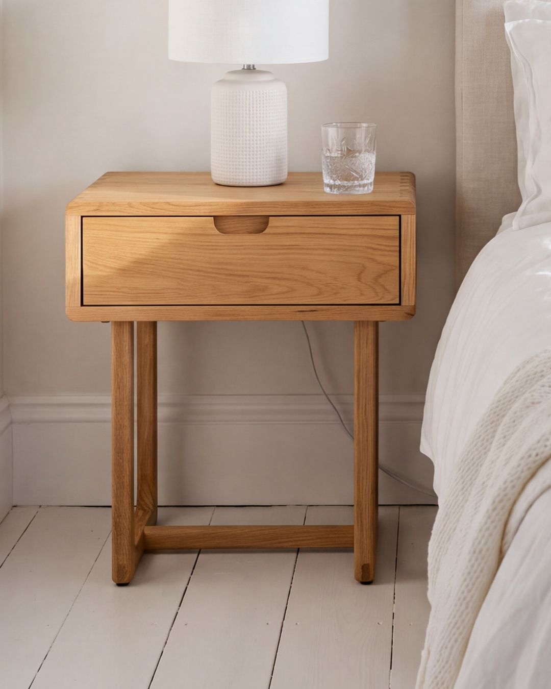 KANTU Oak 1-Drawer Bedside