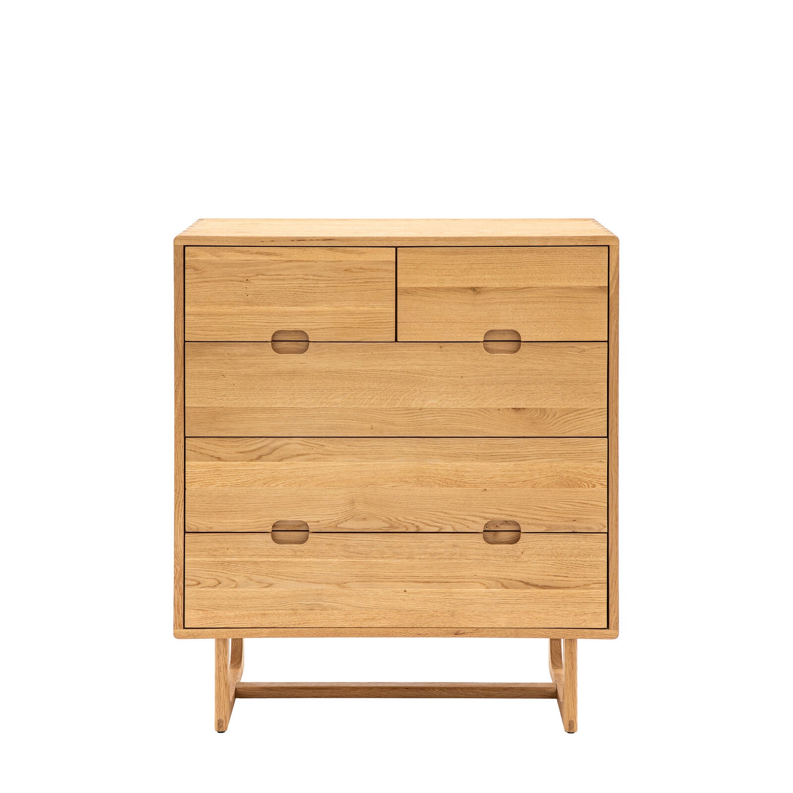 Kantu 5 drawer chest of drawers in oak with traditional jointing | malletandplane.com