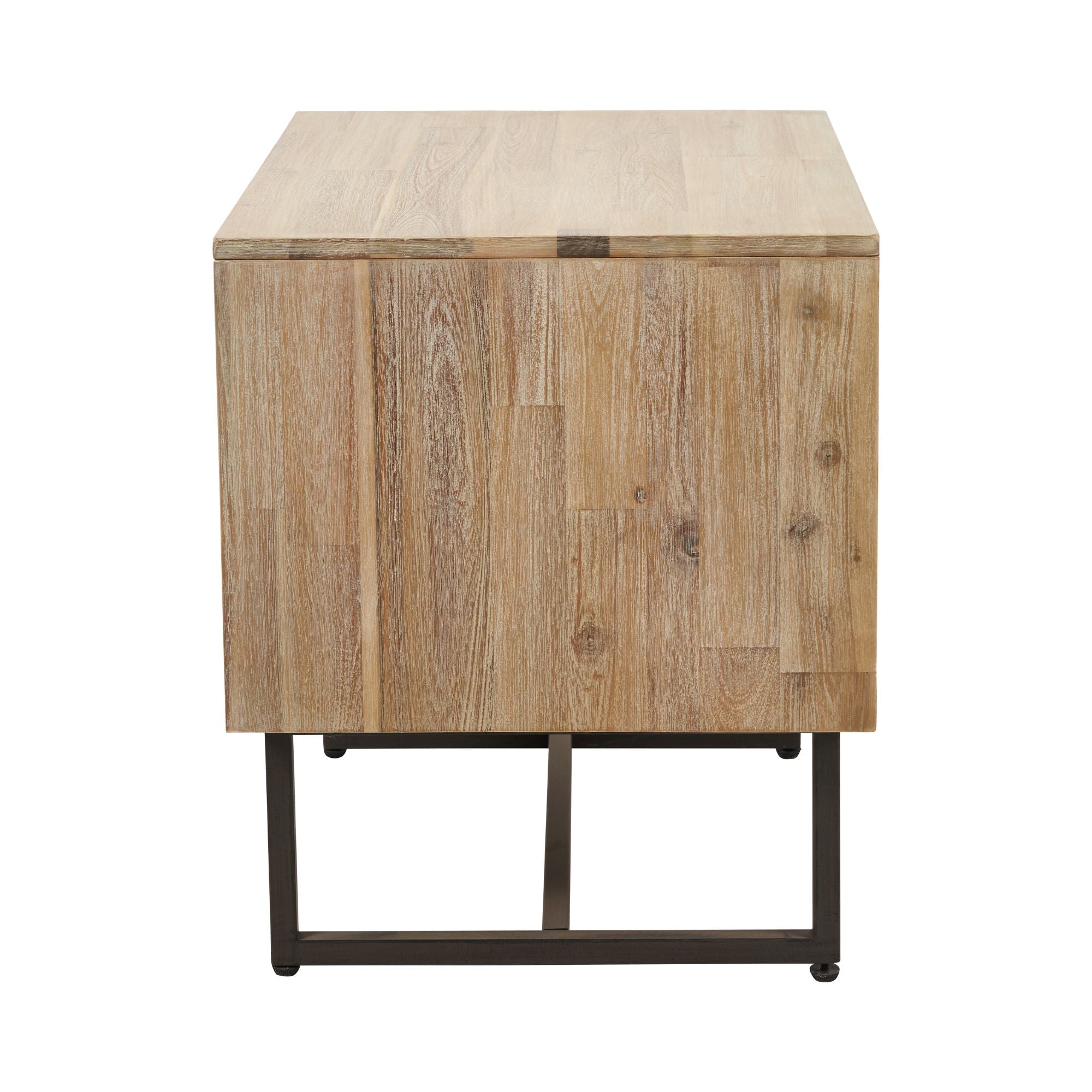 MARCA sand wash acacia wood 1 drawer bedside table with open niche | malletandplane.com