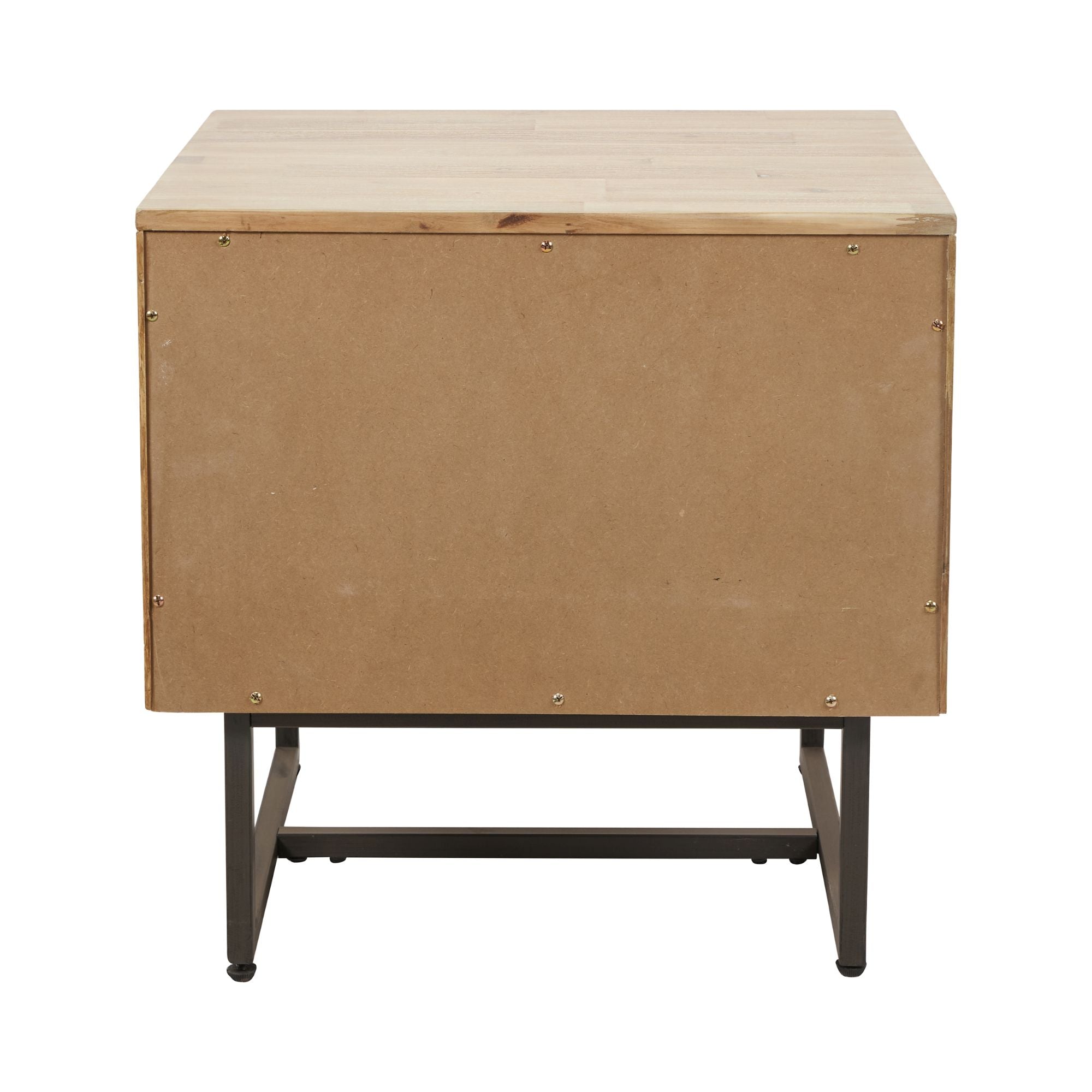 MARCA sand wash acacia wood 1 drawer bedside table with open niche | malletandplane.com