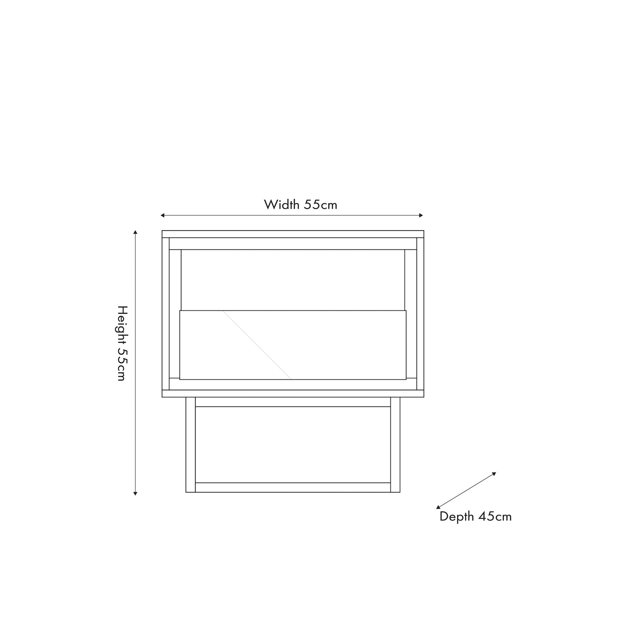 MARCA sand wash acacia wood 1 drawer bedside table with open niche | malletandplane.com