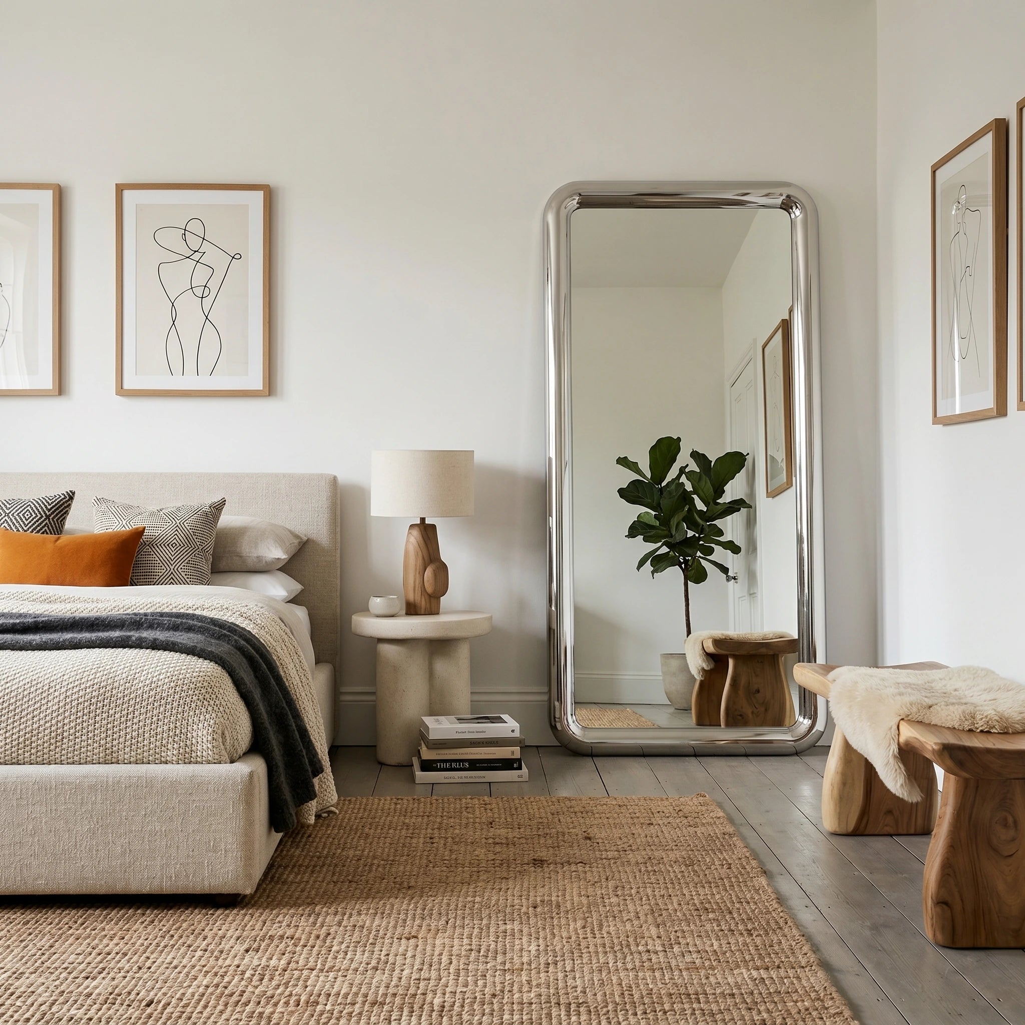 ORBIT Leaner Mirror – Chrome Frame Modern Floor Mirror