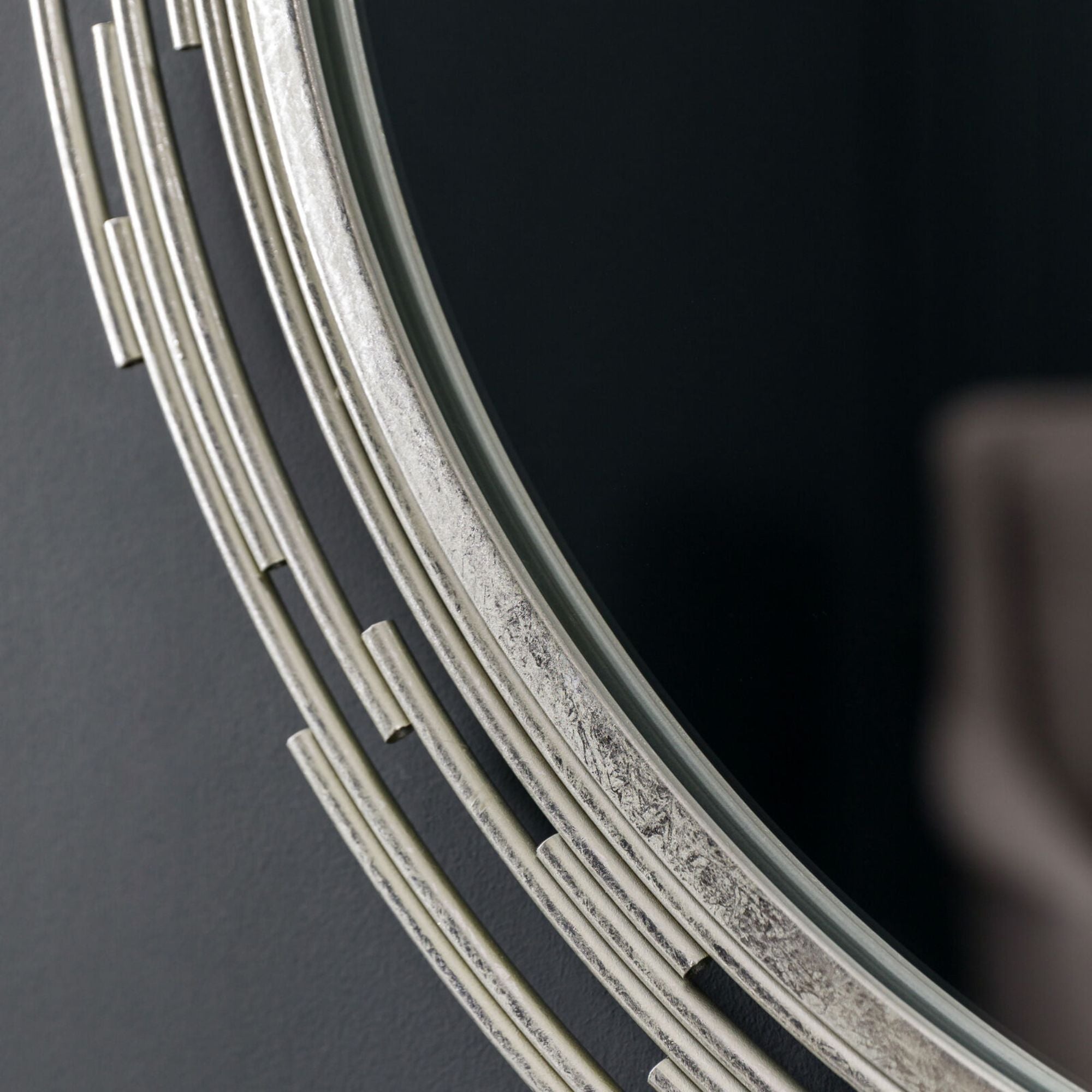 Porto 800mm diameter silver round mirror | MalletandPlane.com