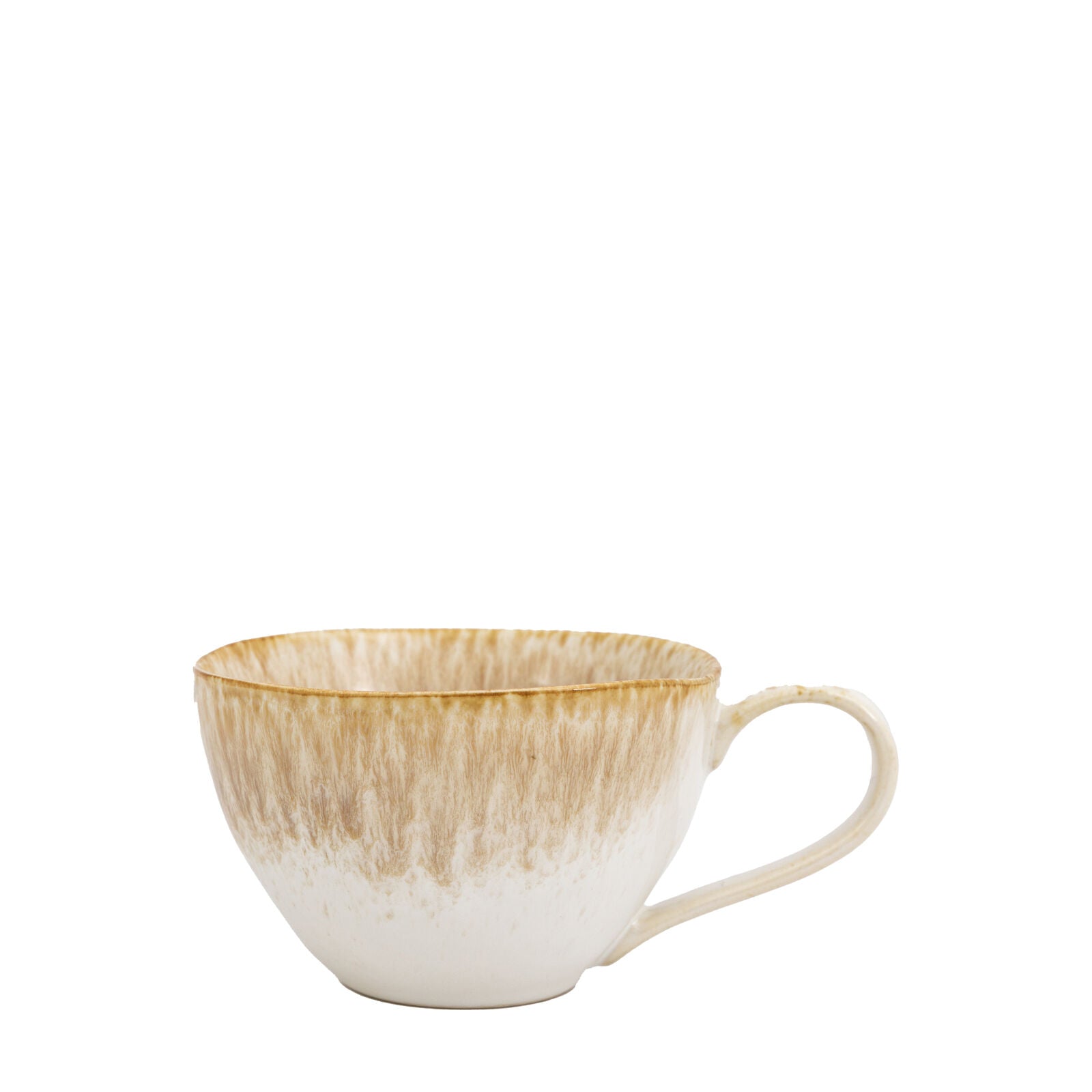 Reactive glaze set of 4 camel coloured ceramic mugs | malletandplane.com