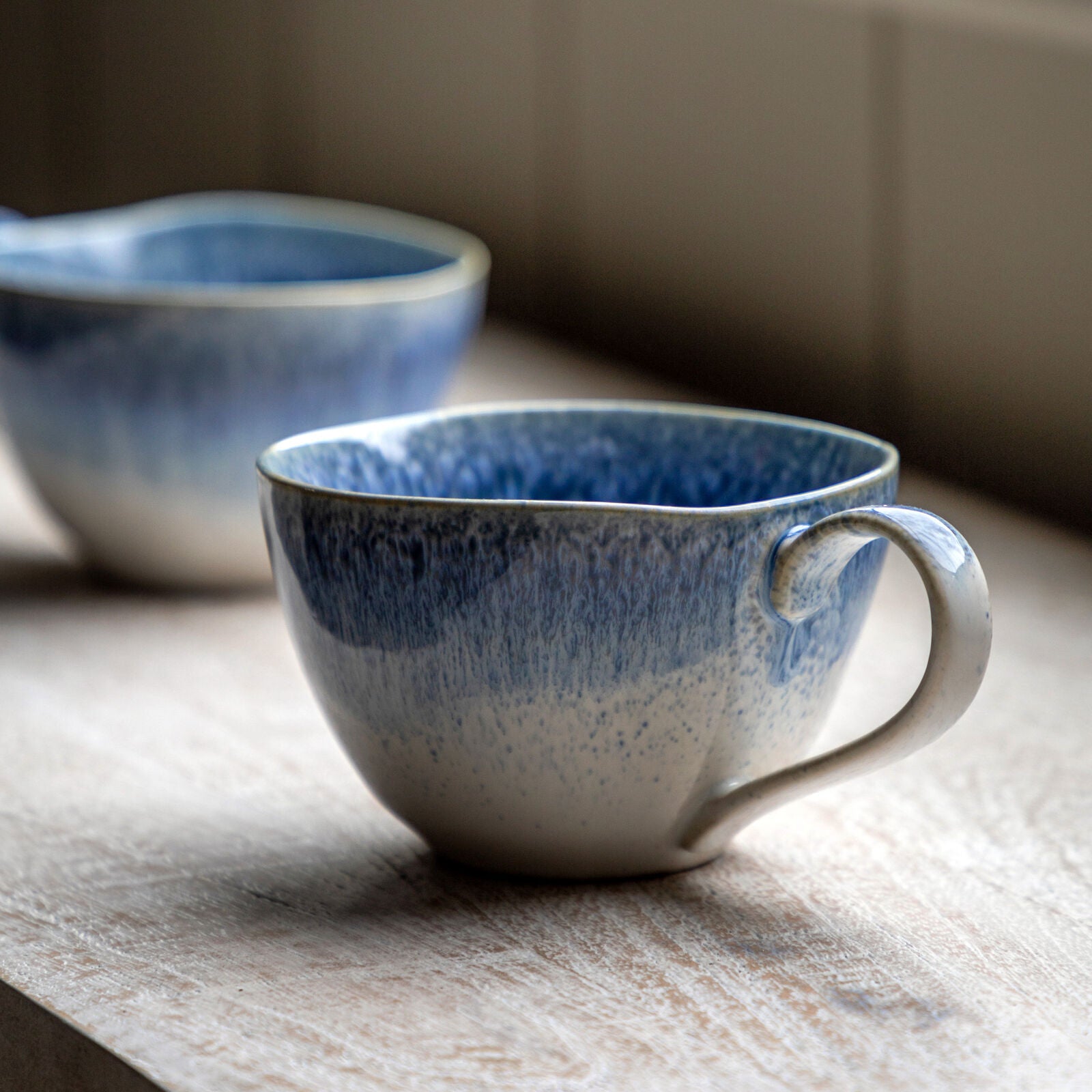 Reactive glaze set of 4 organic ceramic mugs | malletandplane.com