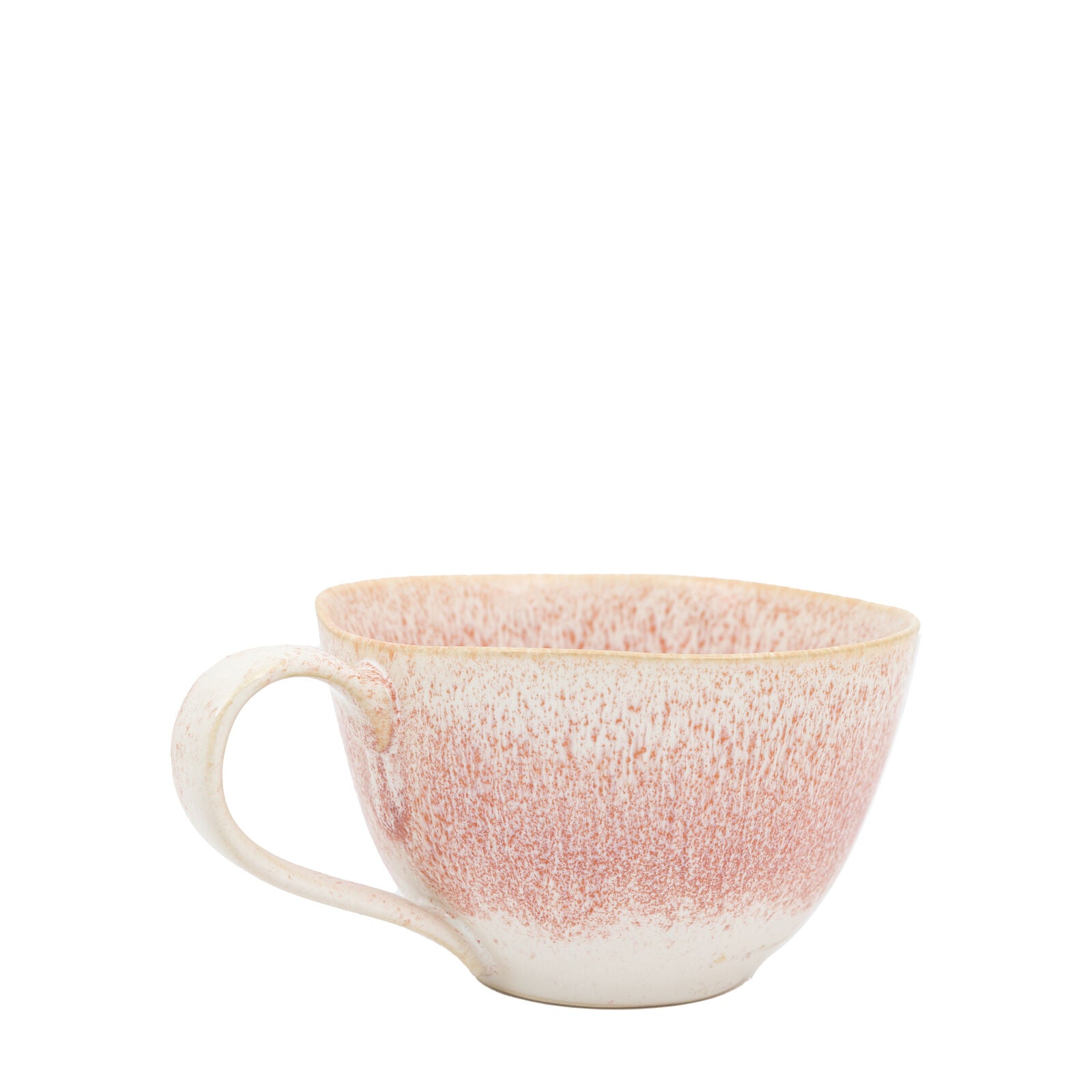 Reactive pink glaze set of 4 ceramic coffee mugs | malletandplane.com