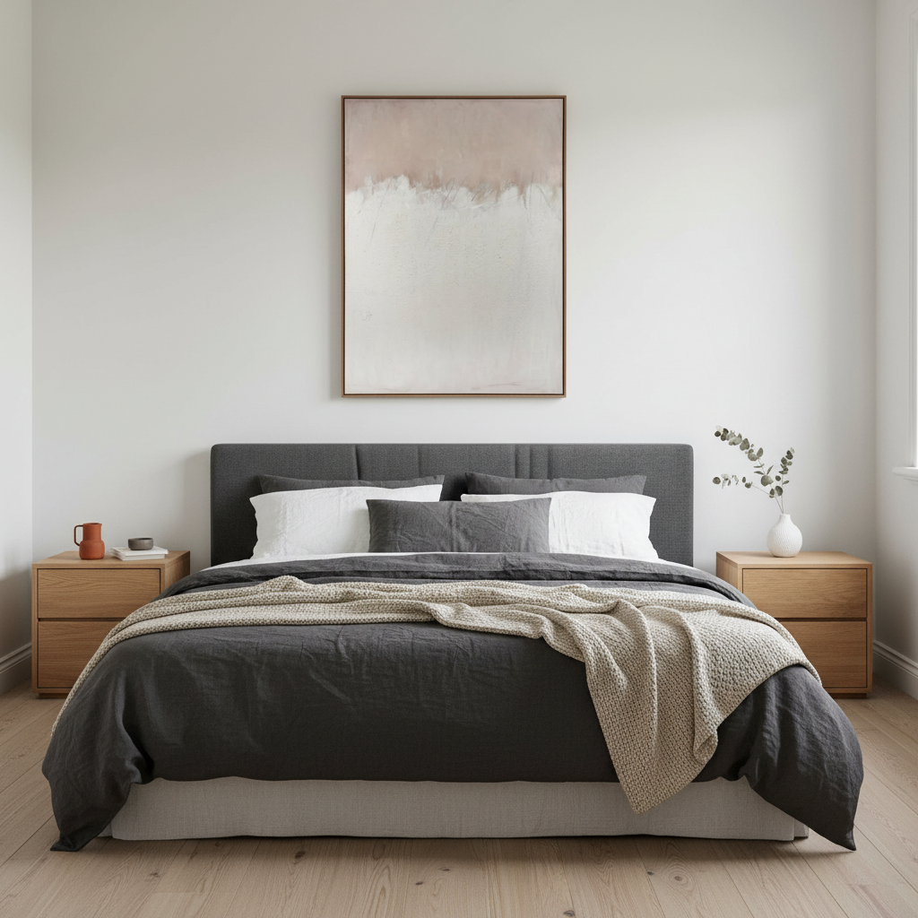 SOFT FORM – Abstract Canvas with Natural Frame (Large)