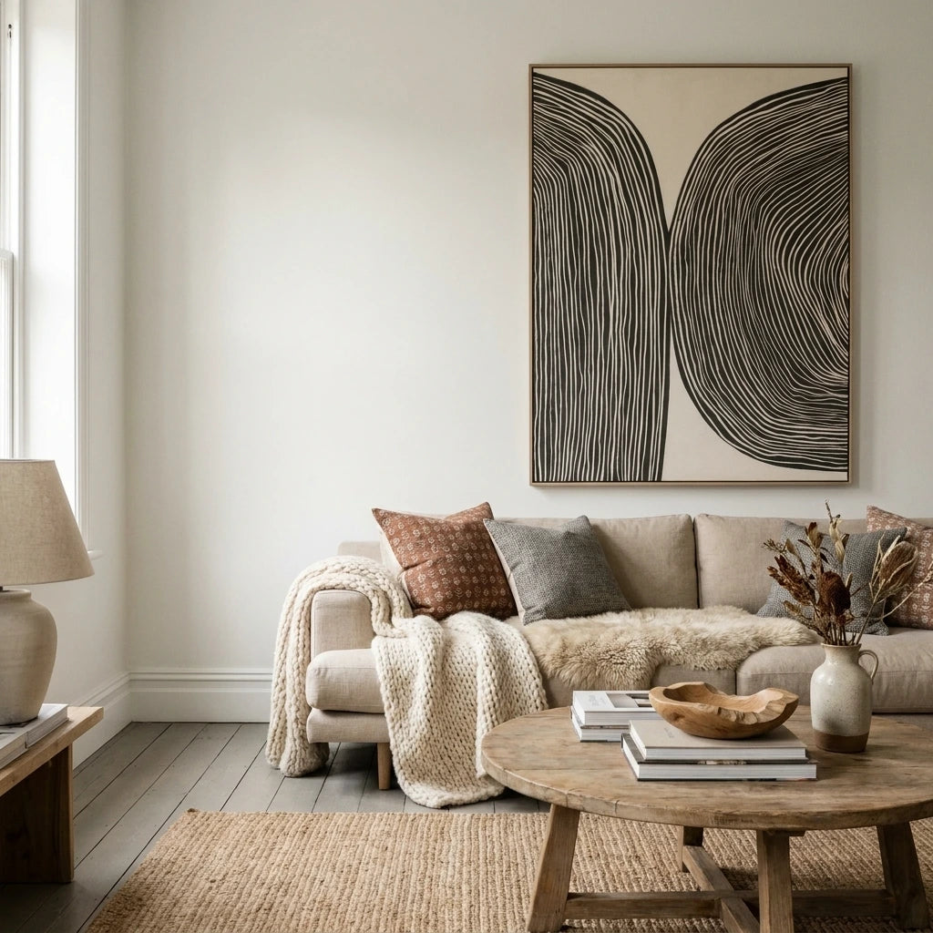 STRATA I Canvas – Monochrome Abstract Wall Art