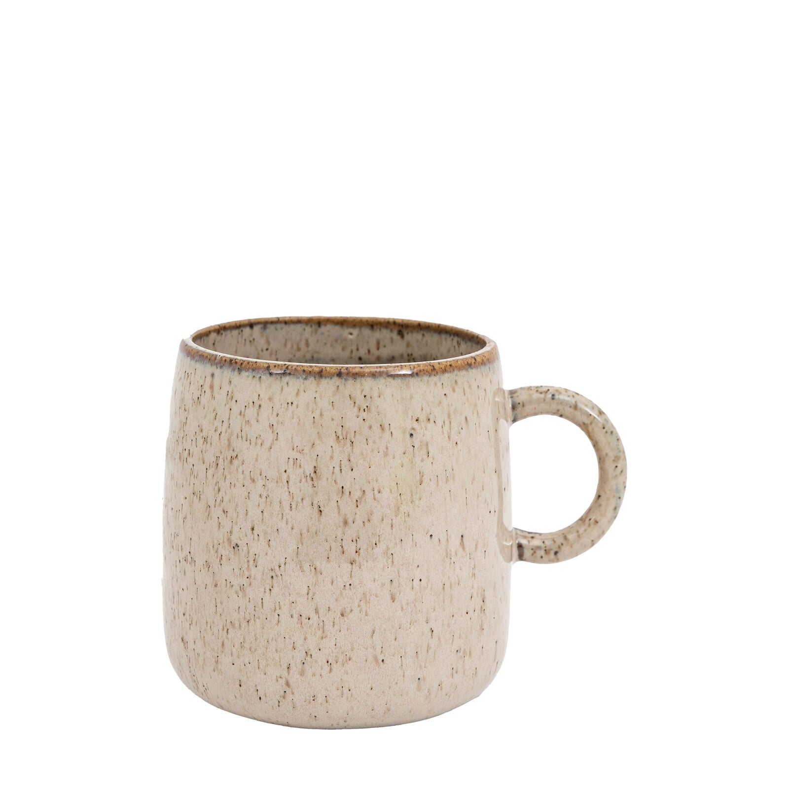 Speckle set of 4 ceramic mugs with organic form and oatmeal speckle reactive glaze | malletandplane.com