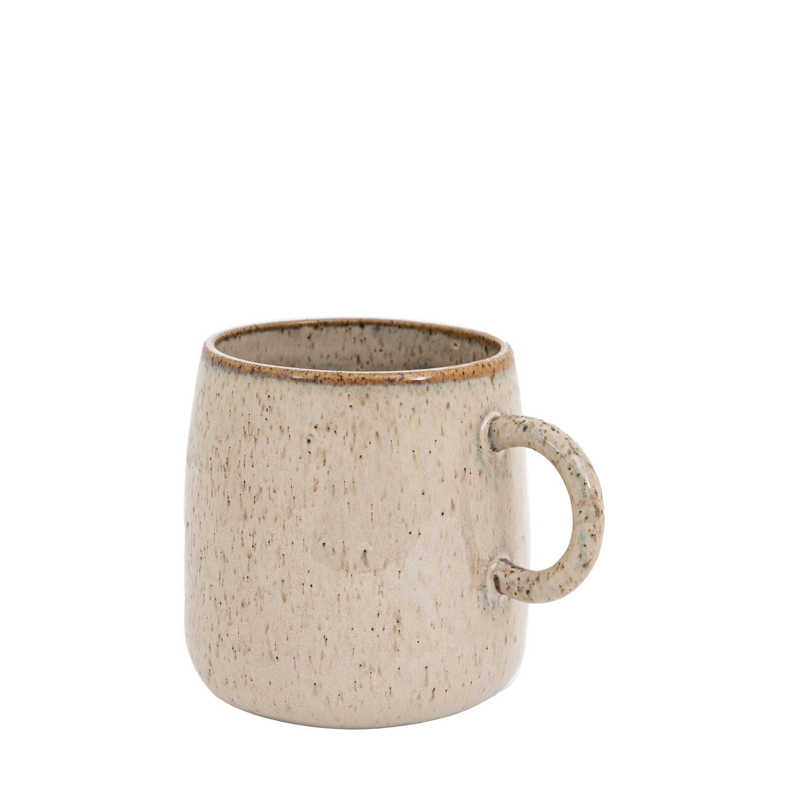 Speckle set of 4 ceramic mugs with organic form and oatmeal speckle reactive glaze | malletandplane.com