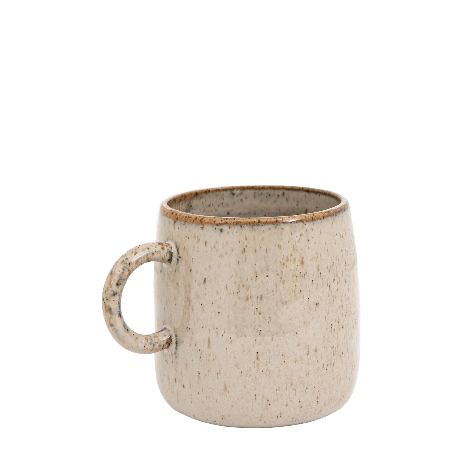 Speckle set of 4 ceramic mugs with organic form and oatmeal speckle reactive glaze | malletandplane.com