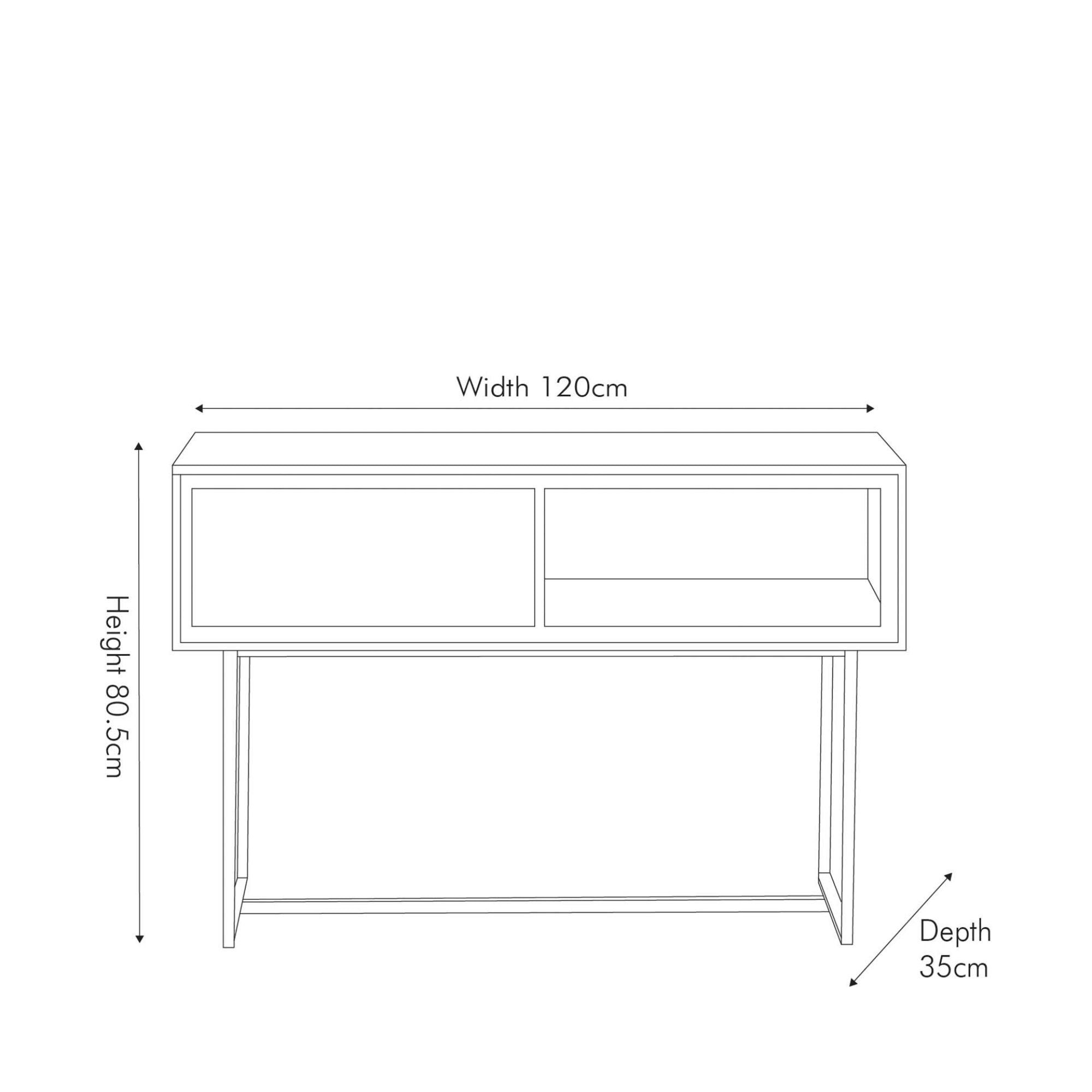 Torvik sand washed solid acacia wood console table with 1 drawer and 1 open niche | malletandplane.com