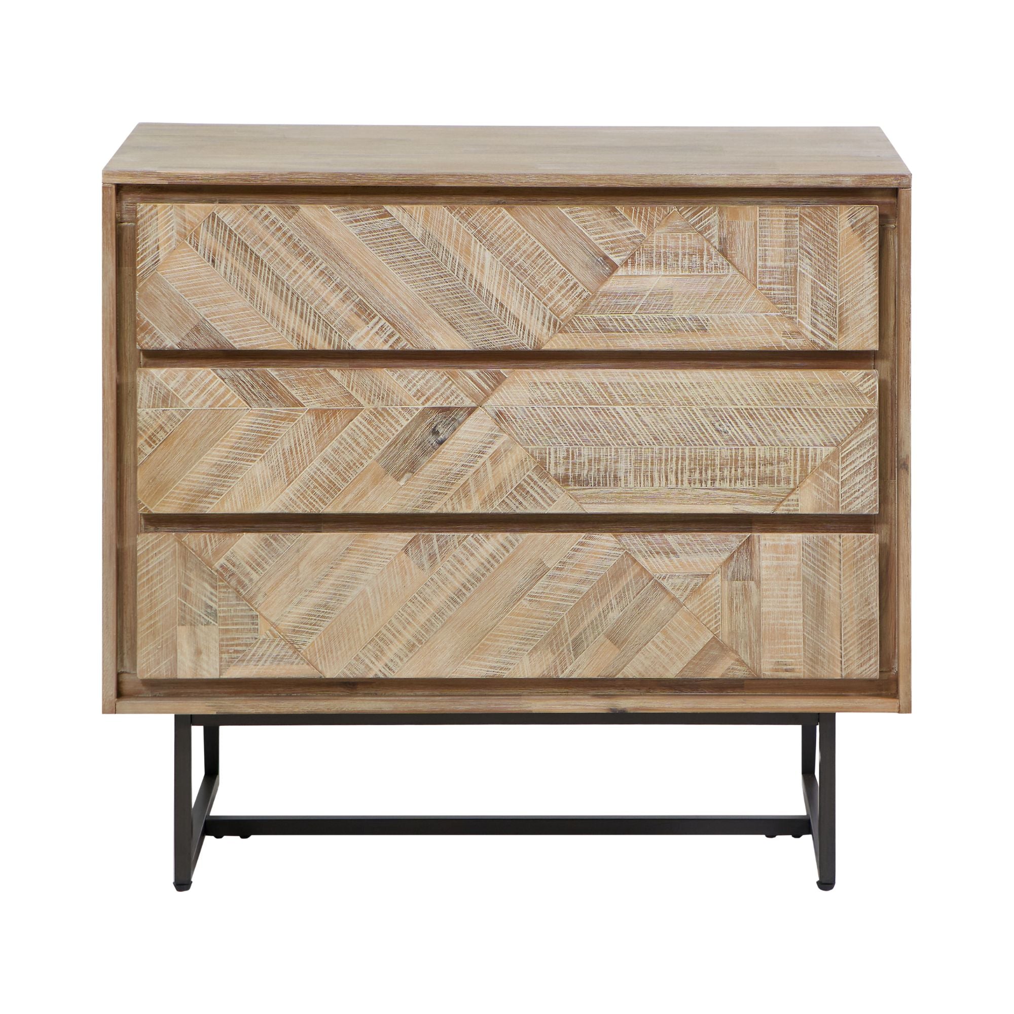 Torvik Scandinavian style sand washed acacia wood chest of drawers | malletandplane.com
