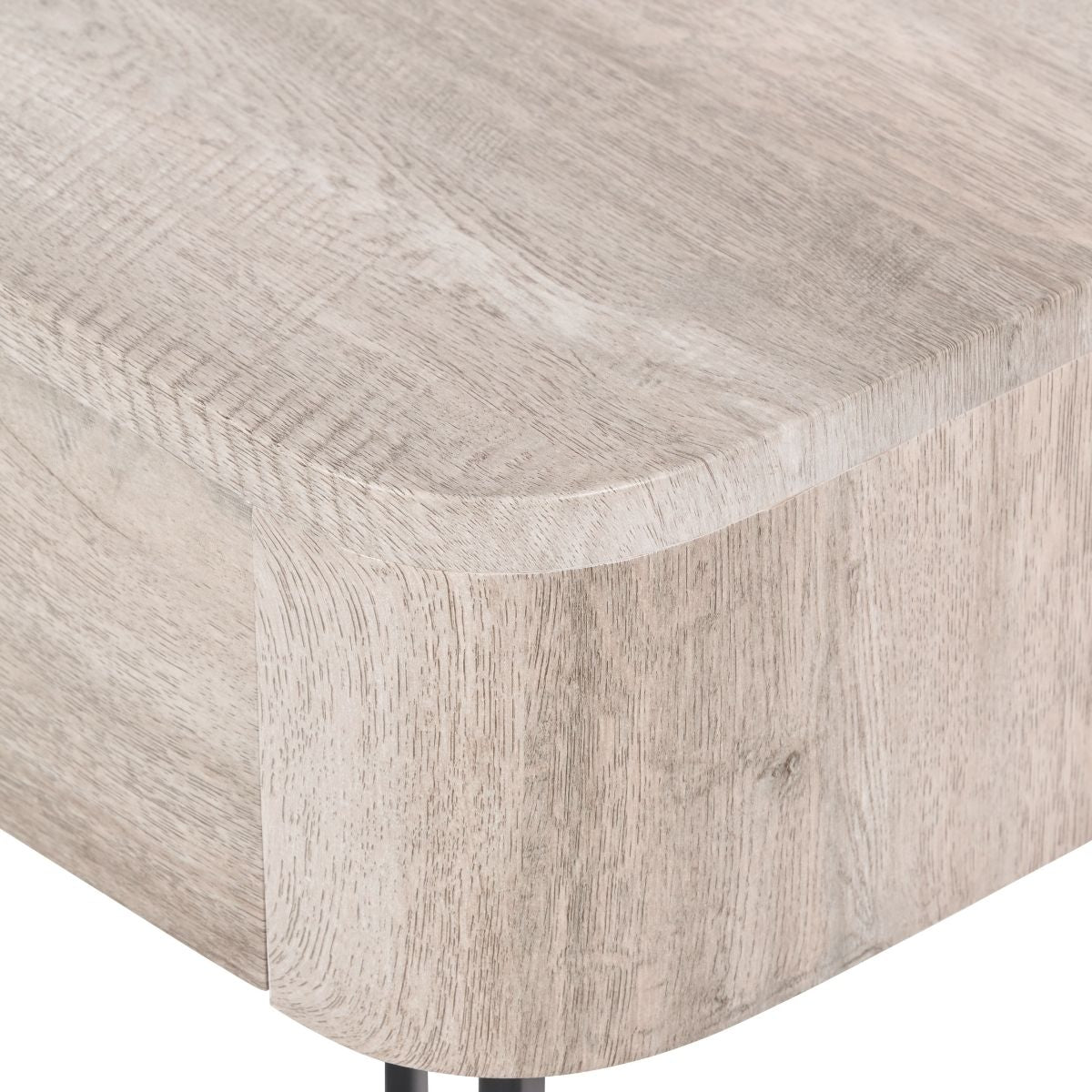 UKIAH Grey Oak & Black Metal Bedside Table | malletandplane.com