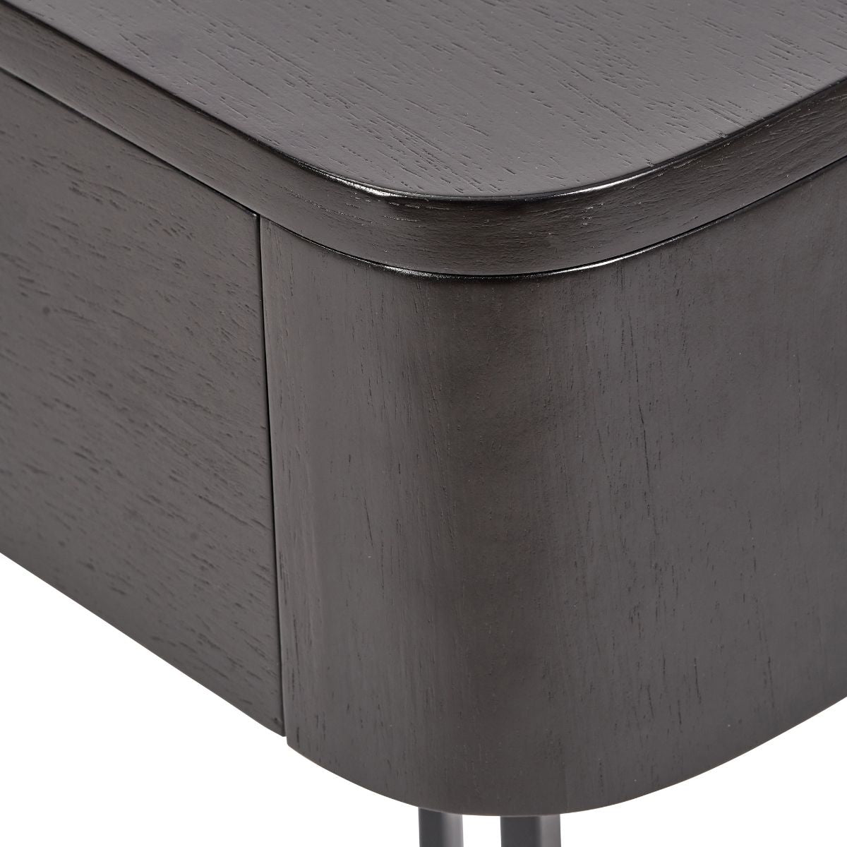 UKIAH Black Ash & Metal Bedside Table | malletandplane.com