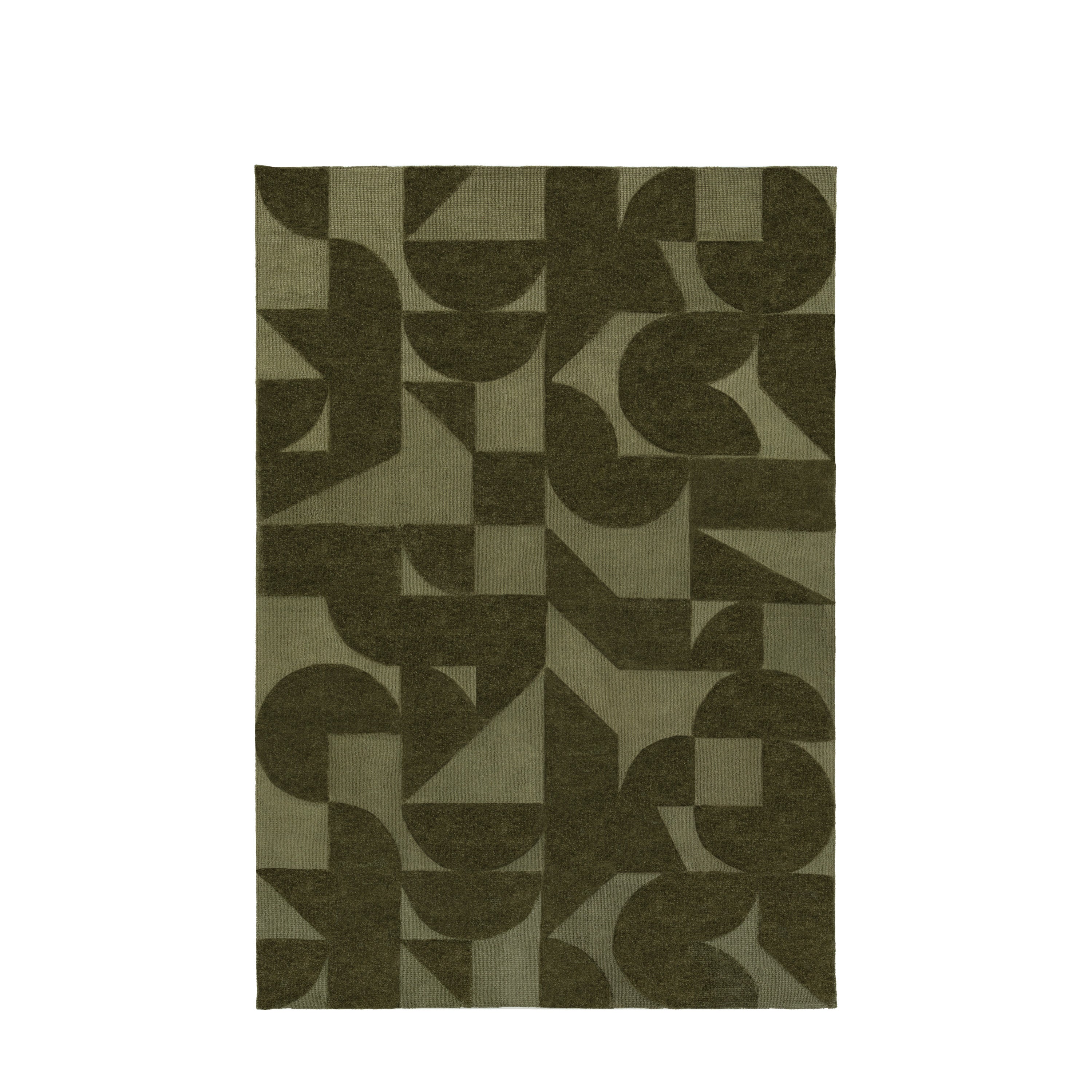 Cortland Olive Block Rug - product view