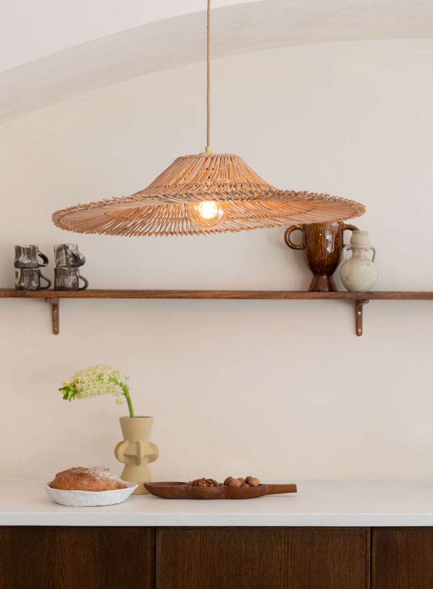 Cancun handwoven natural rattan pendant light | malletandplane.com
