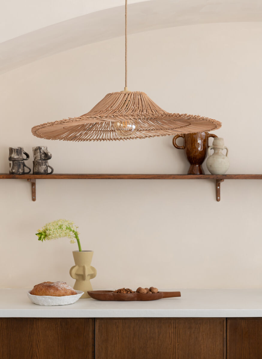 Cancun handwoven natural rattan pendant light | malletandplane.com