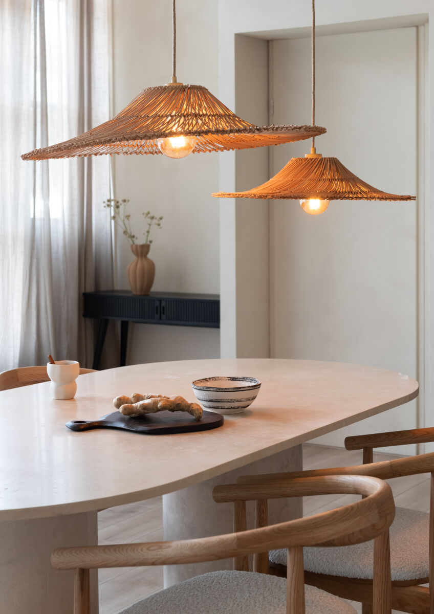 Cancun handwoven natural rattan pendant light | malletandplane.com