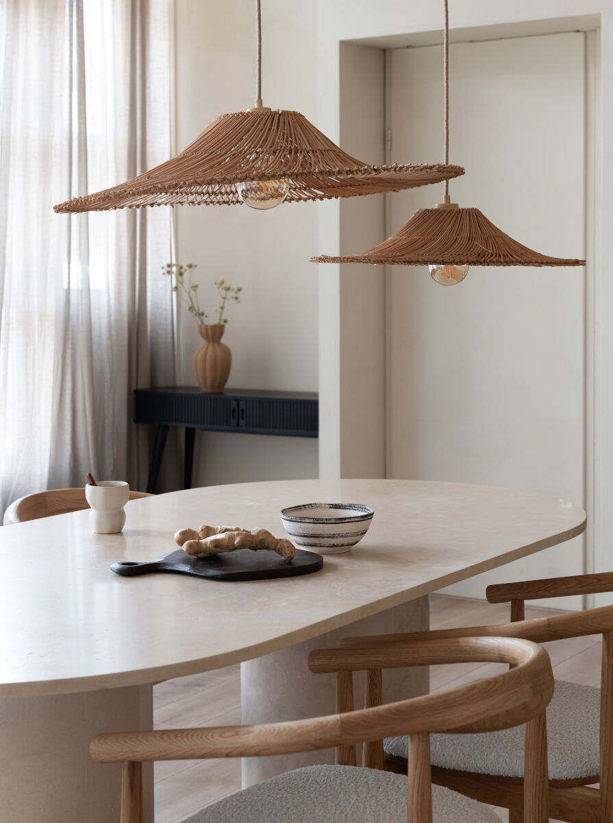 Cancun handwoven natural rattan pendant light | malletandplane.com