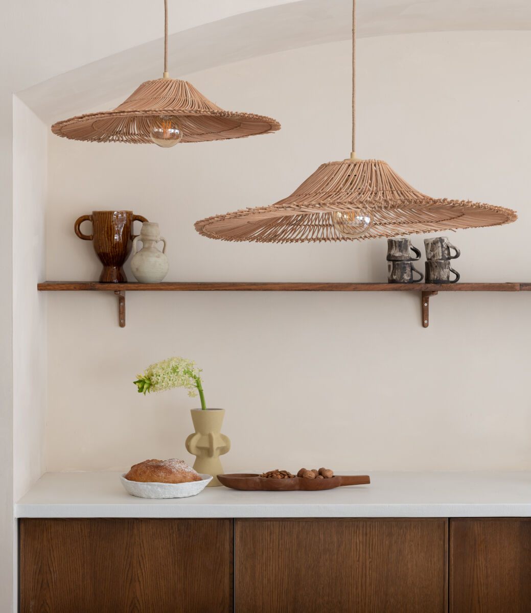 Cancun handwoven natural rattan pendant light | malletandplane.com