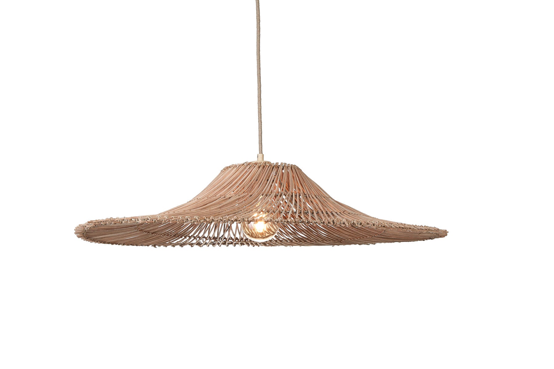 Cancun handwoven natural rattan pendant light | malletandplane.com