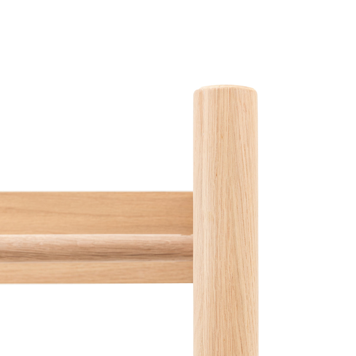HATFIELD natural oak open wardrobe with hanging rail and lower shelf