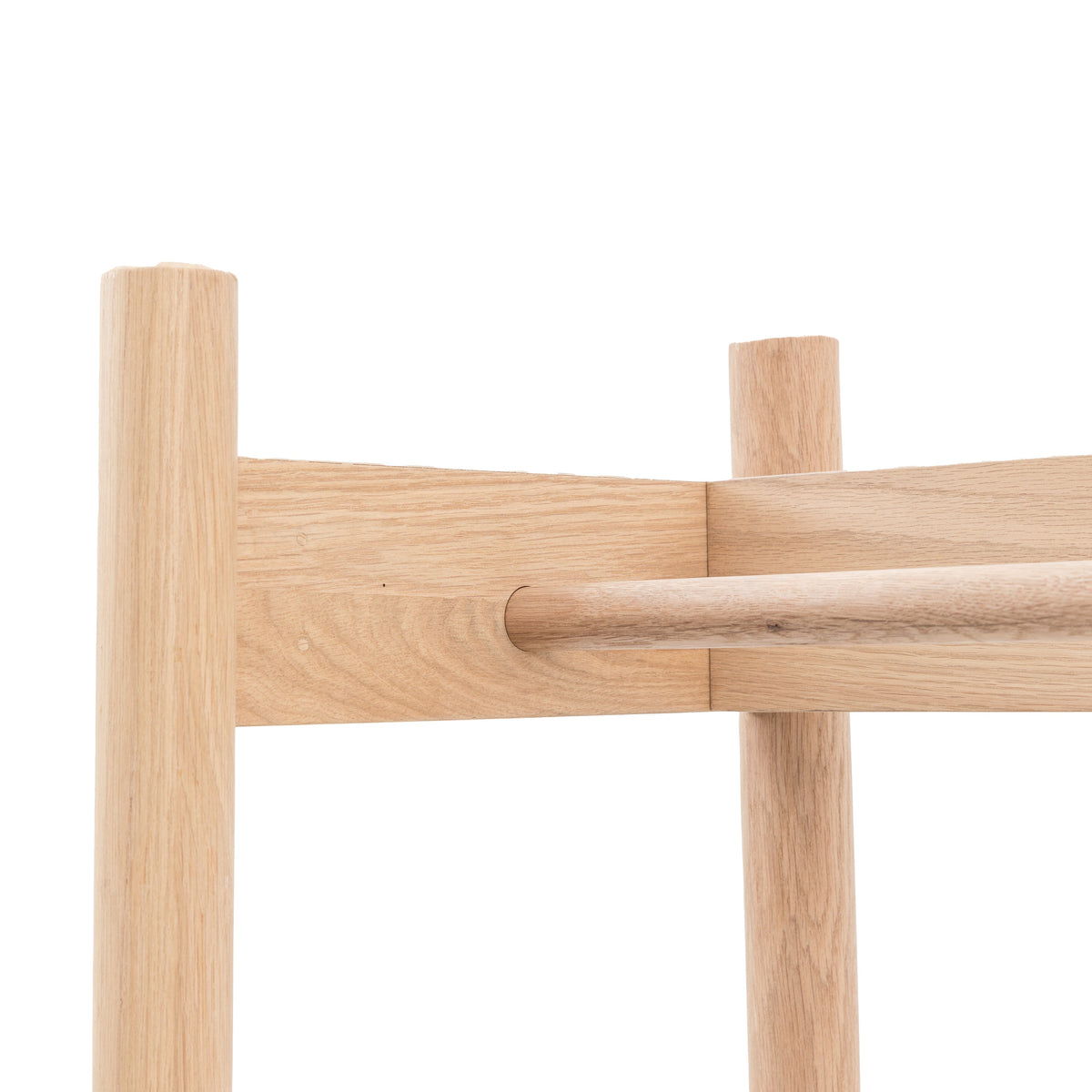 HATFIELD natural oak open wardrobe with hanging rail and lower shelf