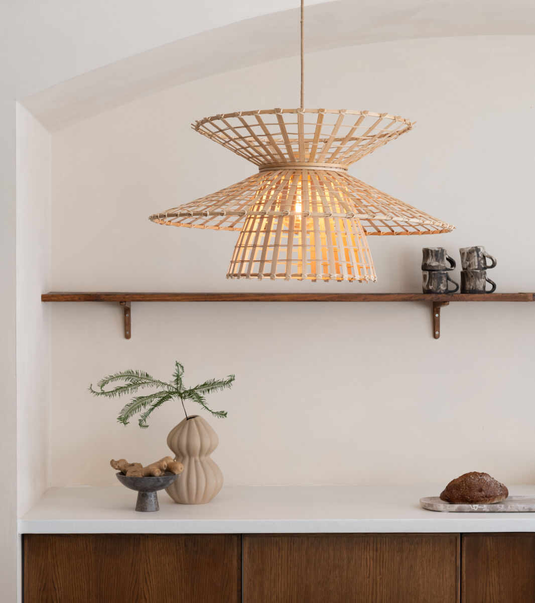 Machu Picchu handwoven bamboo pendant light | malletandplane.com