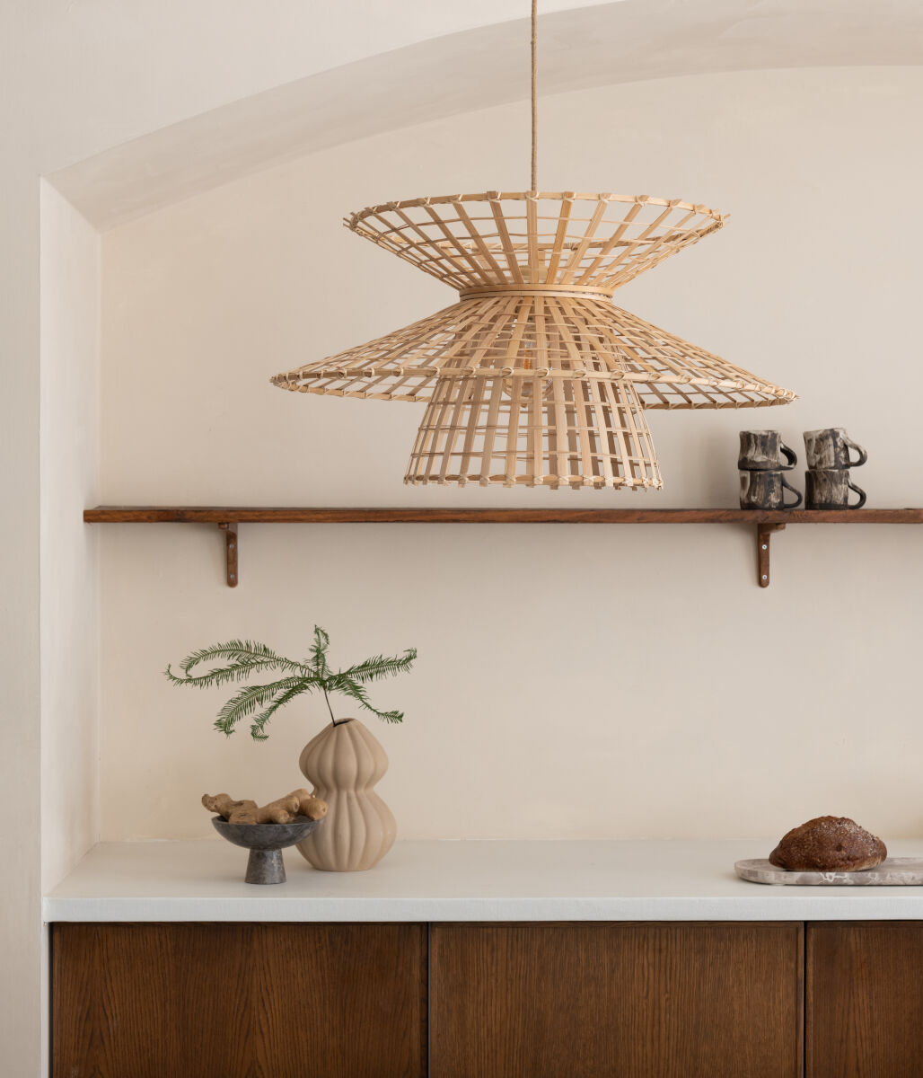 Machu Picchu handwoven bamboo pendant light | malletandplane.com