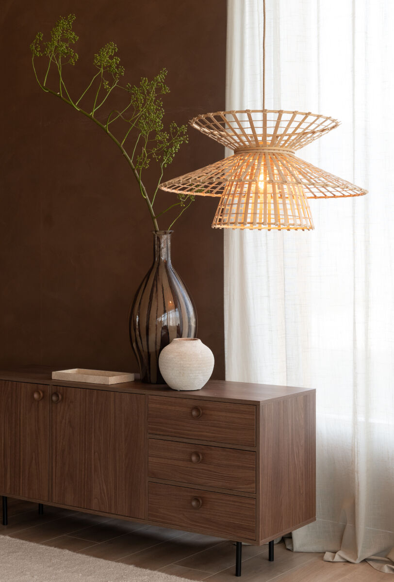 Machu Picchu handwoven bamboo pendant light | malletandplane.com